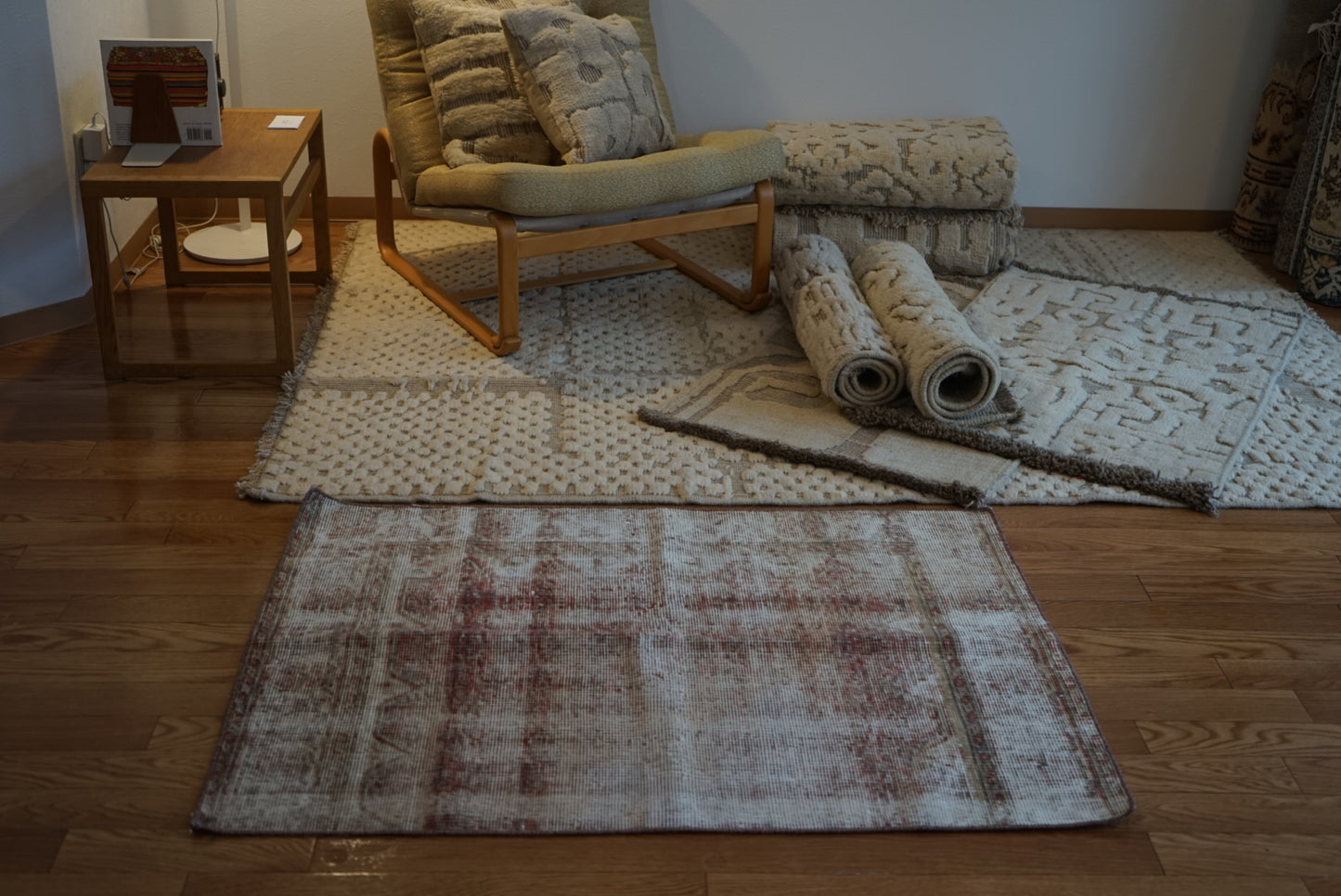 Türkiye Old Oushak Shabby Red 1970年代 110 × 80 cm No.TR25371