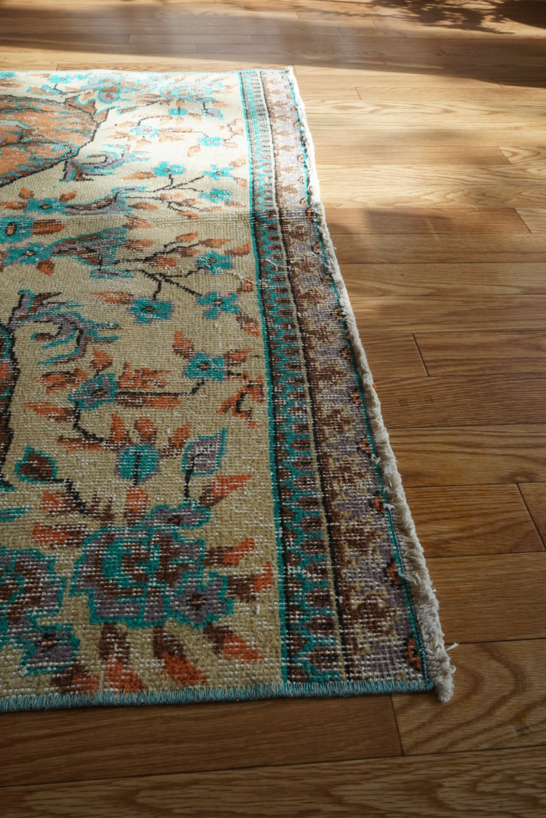 Türkiye Old Isparta Orange , Beige , Blue 1970年代 278 × 130.5 cm No.TR25503 / 国内送料無料