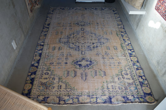 Türkiye Old Isparta Beige Blue 1970年代 246 × 159 cm No.TR25226