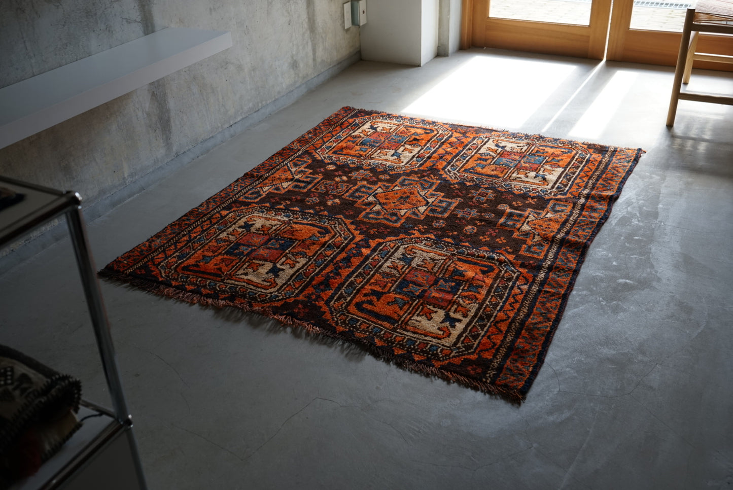 店頭販売 IRAN ANTIQUE SHIRAZ LORI 1860年代 142 × 123 cm