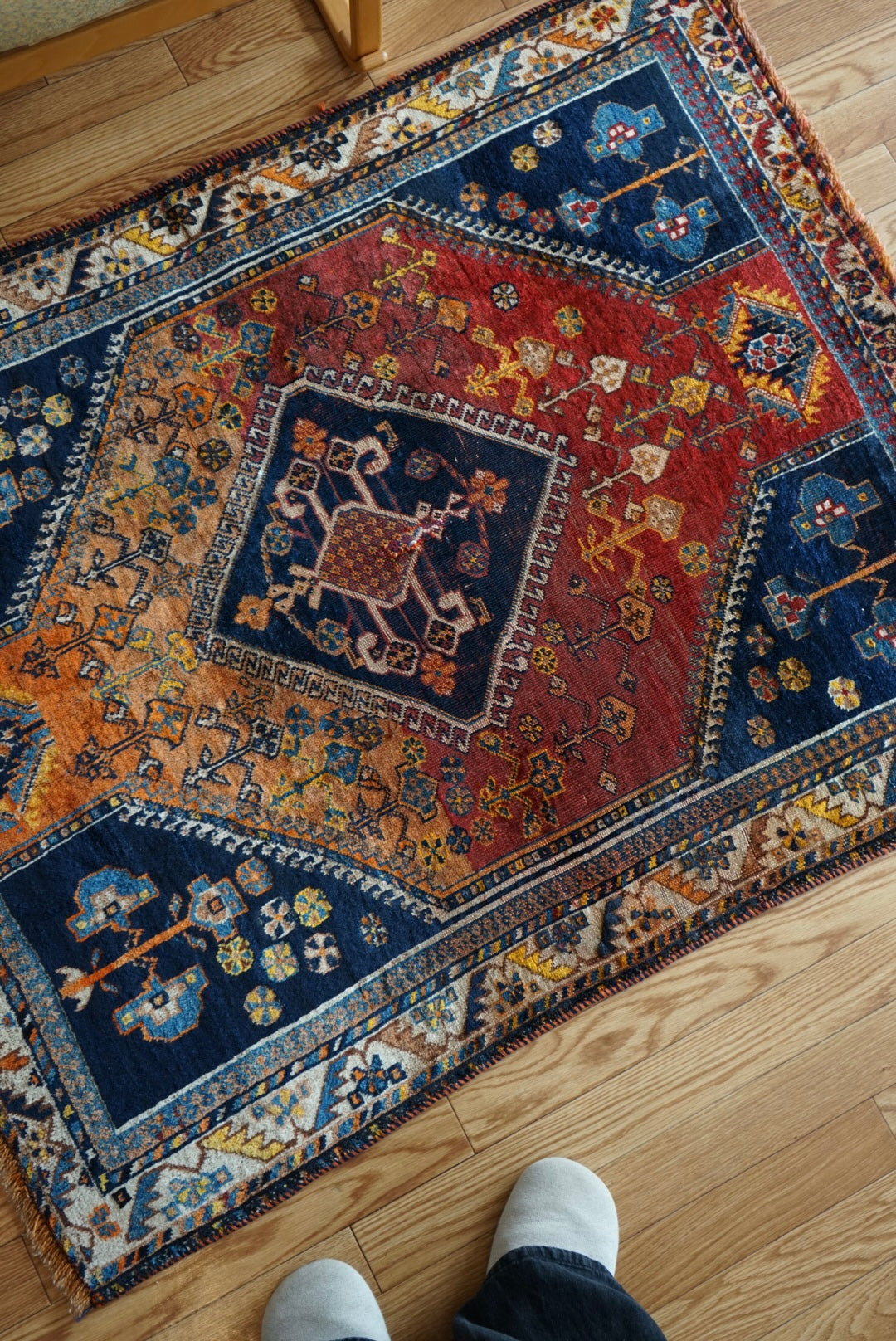 店頭販売 IRAN ANTIQUE QASHQAI BOLVALDI 1860年代 136 × 108 cm / 4'4" × 3'5" ft
