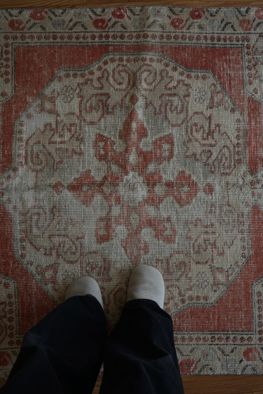 Türkiye Old Avanos Orange , Sage green 1970年代 214 × 132 cm No.TR25262