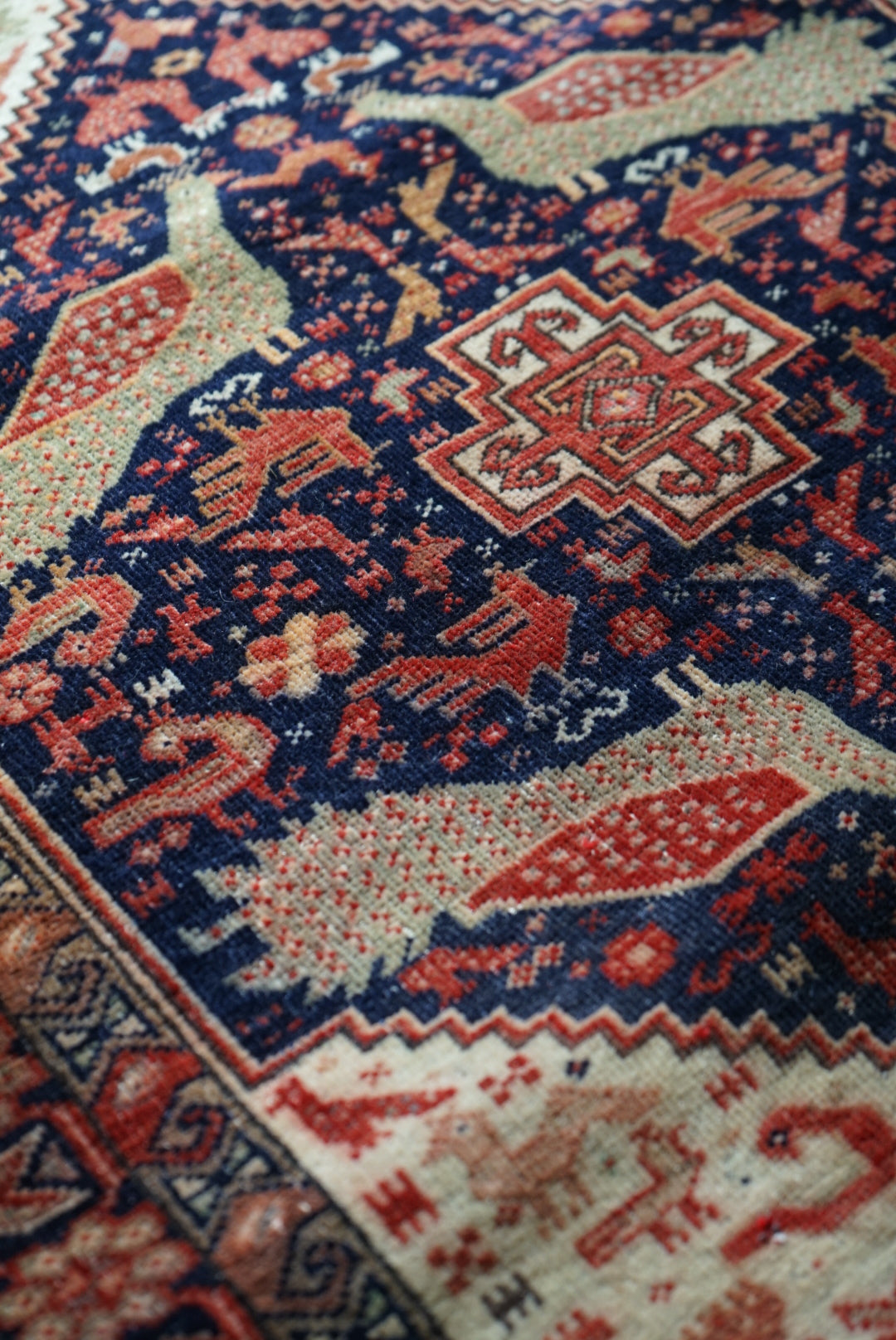 店頭販売 IRAN ANTIQUE KHORASAN KORMANJI 1880年代 85.5×72cm