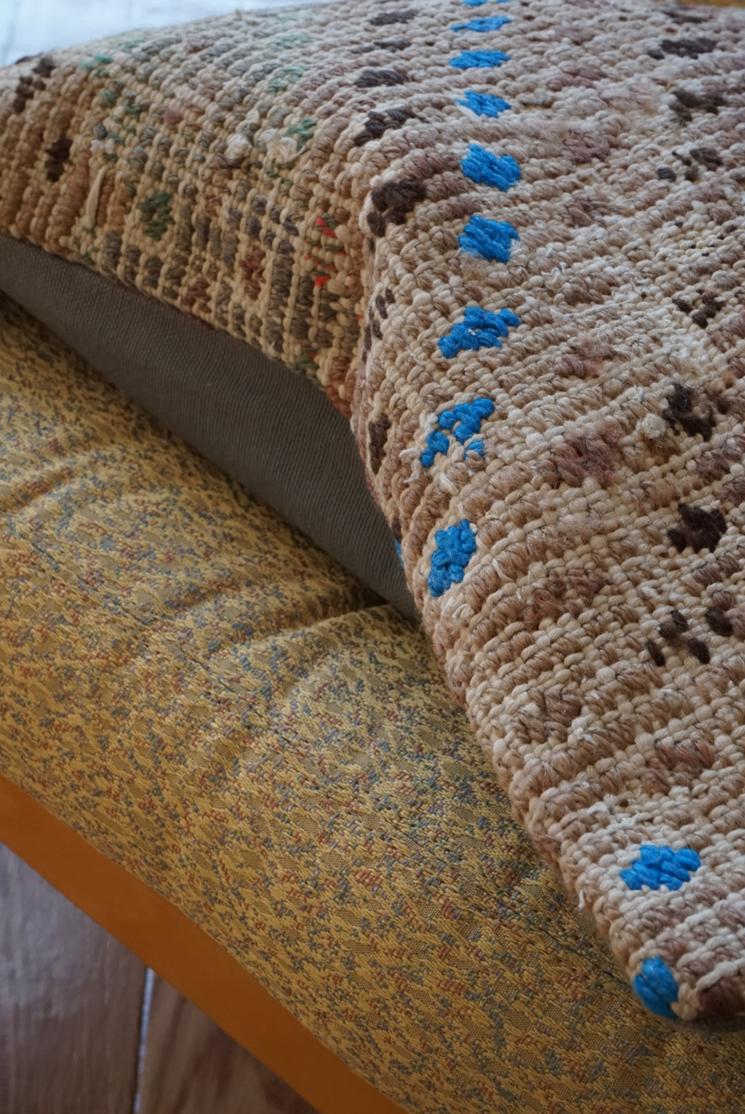 Türkiye Old Kilim Cushion Cover Mix Color Brown , Moss green , Beige 46 × 45 cm No.TR25462