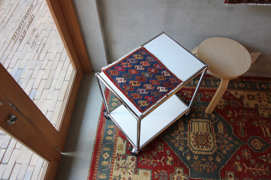 IRAN OLD SHIRAZ QASHQAI AGHAJARI KILIM 1970年代 33 × 29 cm / 1'0" × 0'9" ft