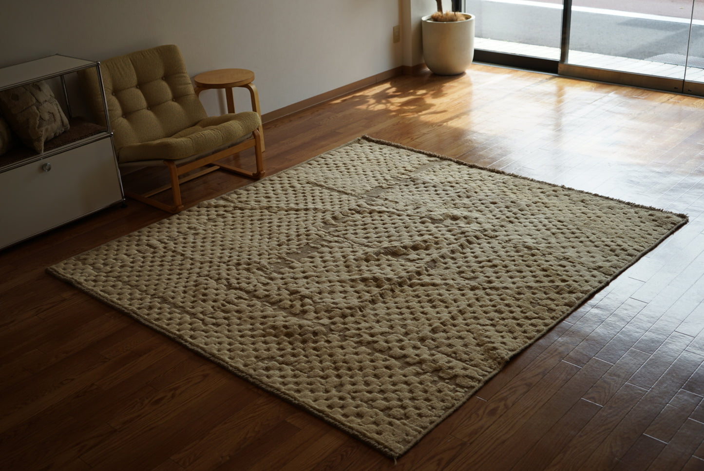 店頭販売 ORIGINAL IRAN QASHQAI KILIM LIVING SIZE " LAND " 200 × 200 cm