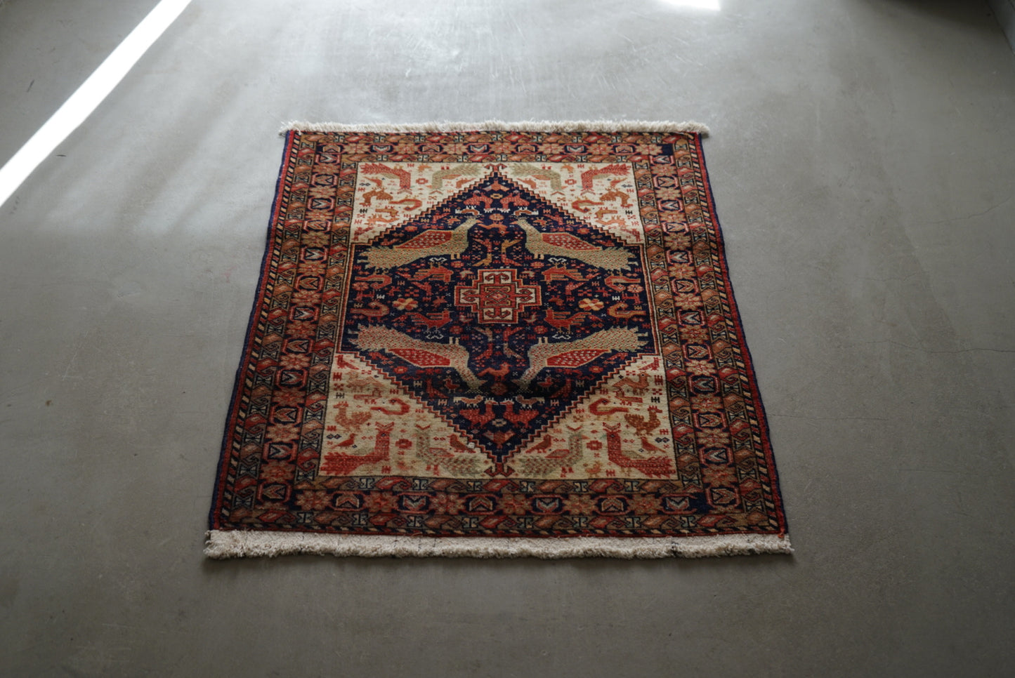 店頭販売 IRAN ANTIQUE KHORASAN KORMANJI 1880年代 85.5×72cm