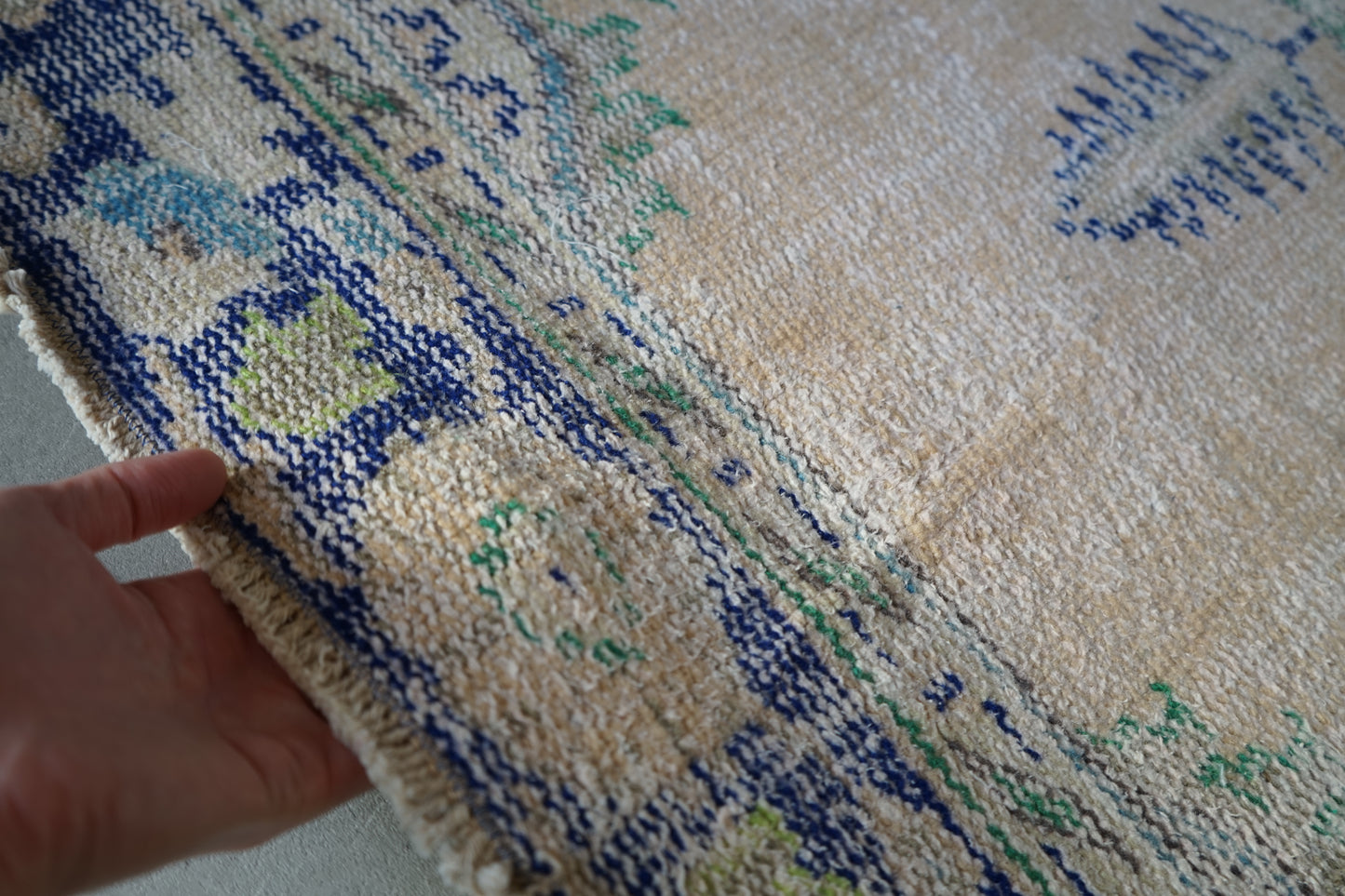 Türkiye Old Isparta Beige Blue 1970年代 246 × 159 cm No.TR25226