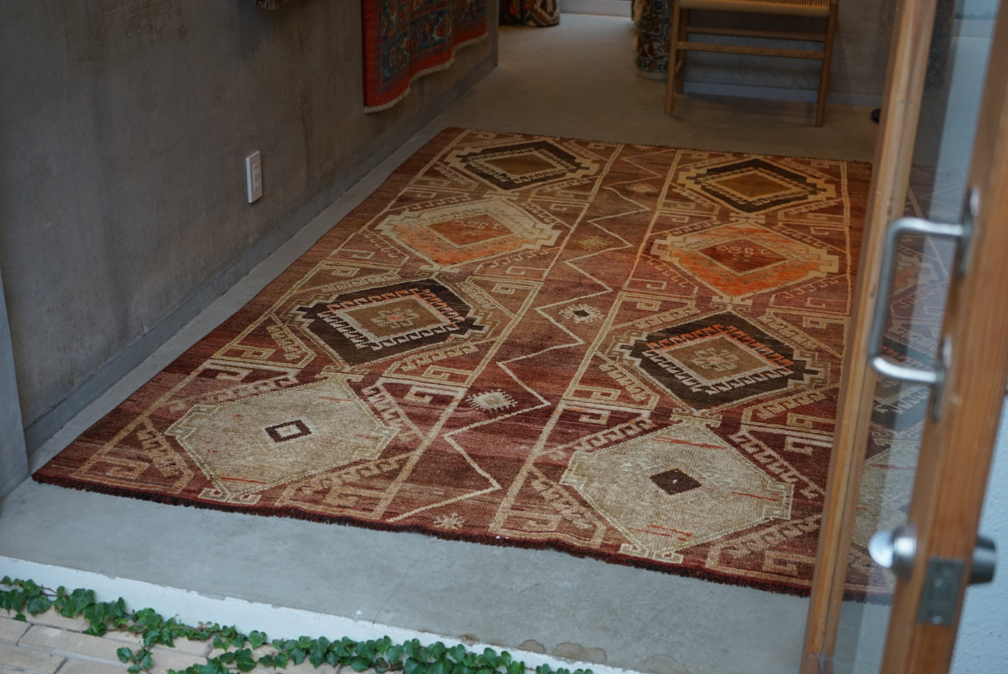 TURKEY VINTAGE ANATORIA BROWN 1980年代 256 × 155 cm No.TR25157