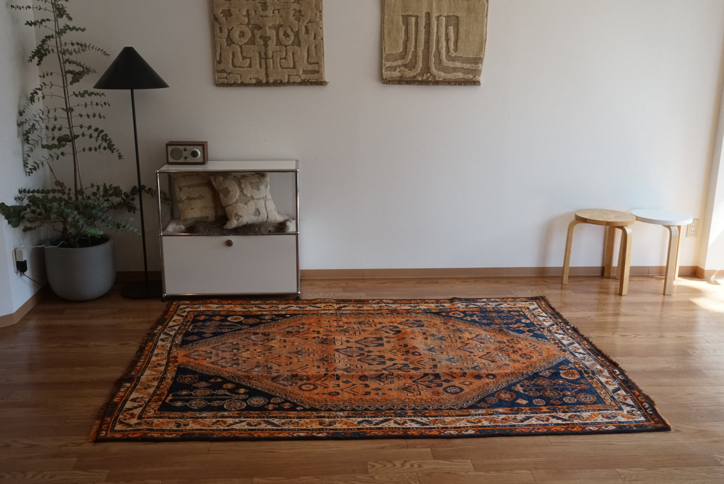 店頭販売 IRAN ANTIQUE SHIRAZ QASHQAI BASSERI 1870年代 217 × 150 cm