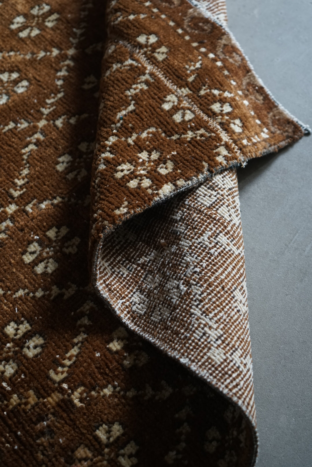 Türkiye Old Oushak Brown Patchwork 1980年代 158 × 87 cm No.TR25311