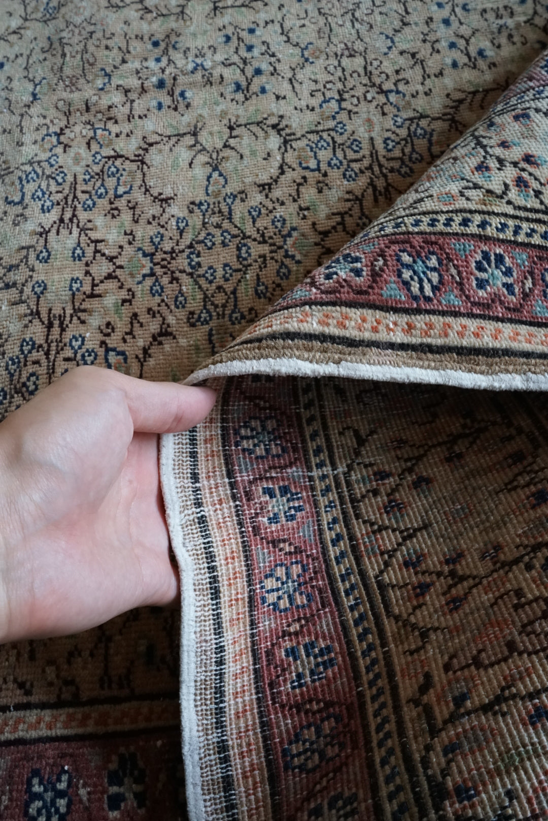 Türkiye Old Kayseri Beige , Rose 1960年代 218 × 150 cm No.TR25494 / 国内送料無料