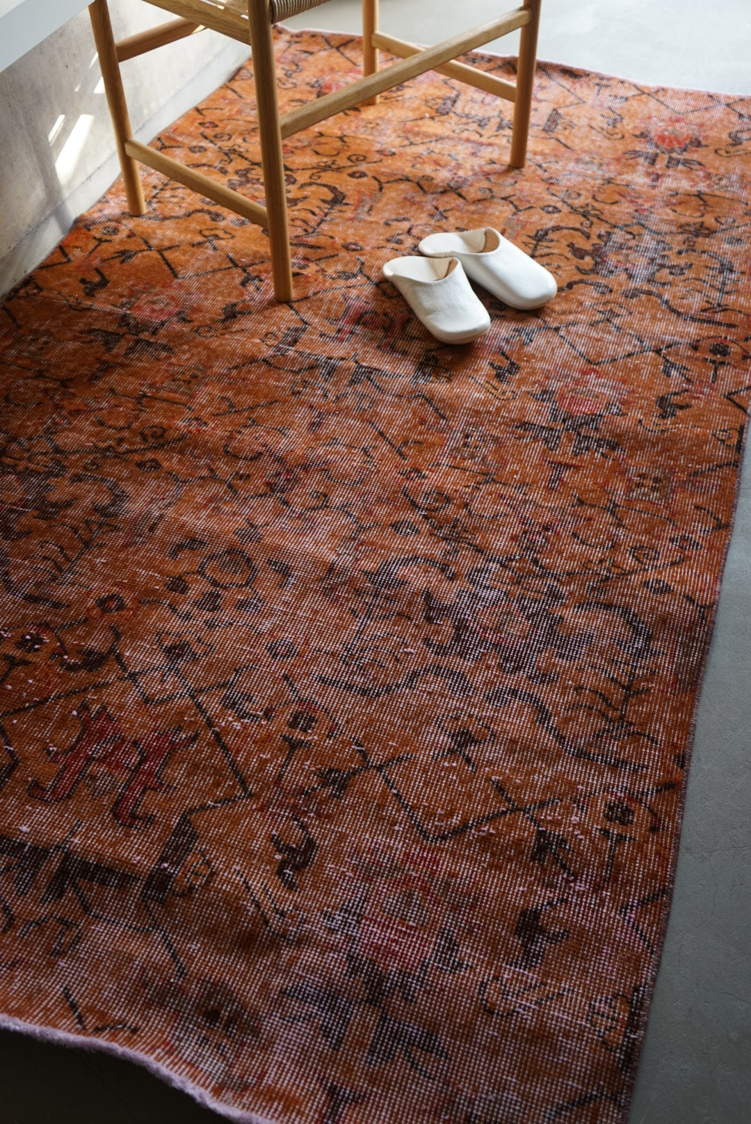 Türkiye Old Isparta Orange Over Dye 1970年代 202 × 113 cm No.TR25260