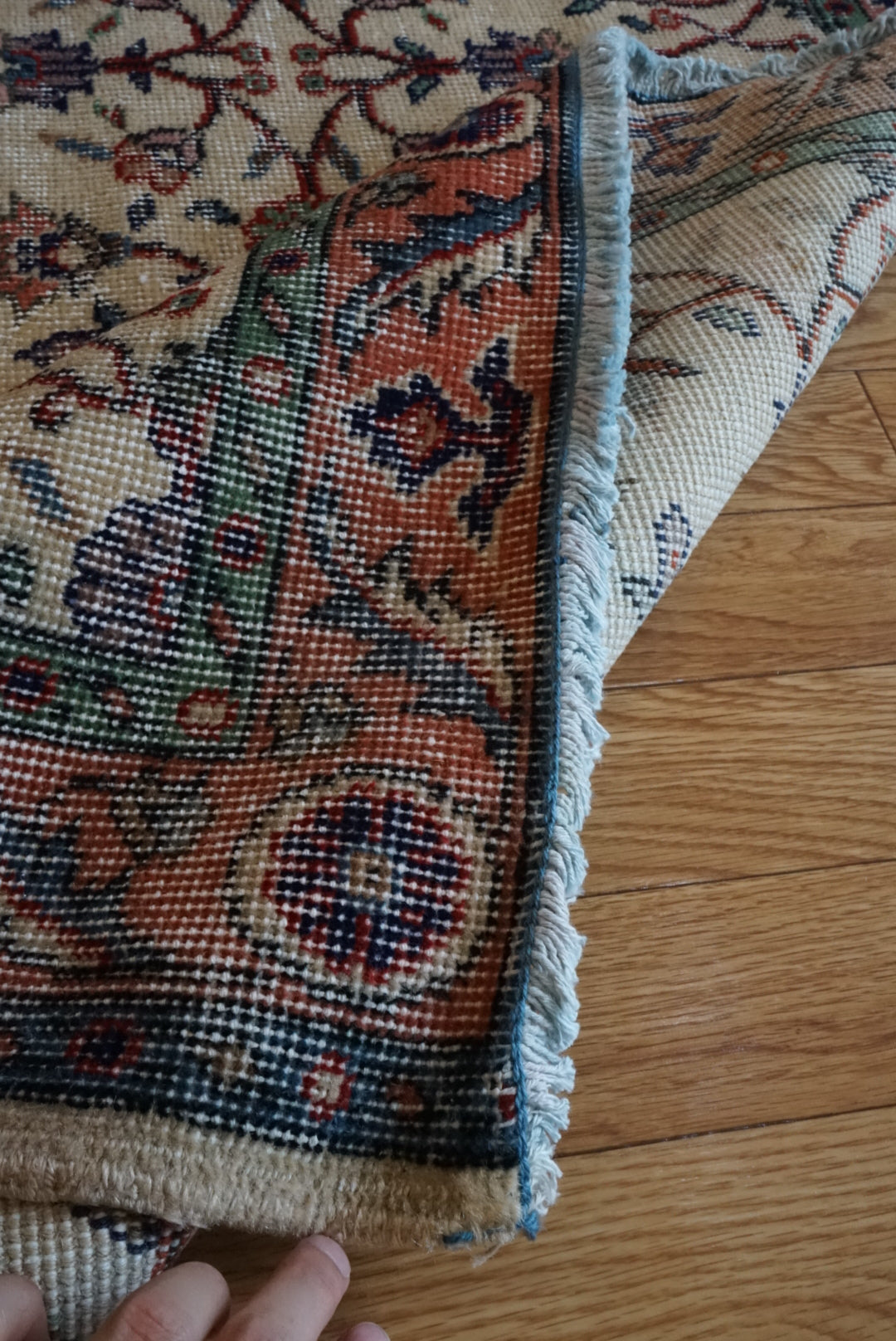 Türkiye Old Isparta Beige , Green , Salmon Pink Floral 1970年代 203 × 113 cm No.TR25438
