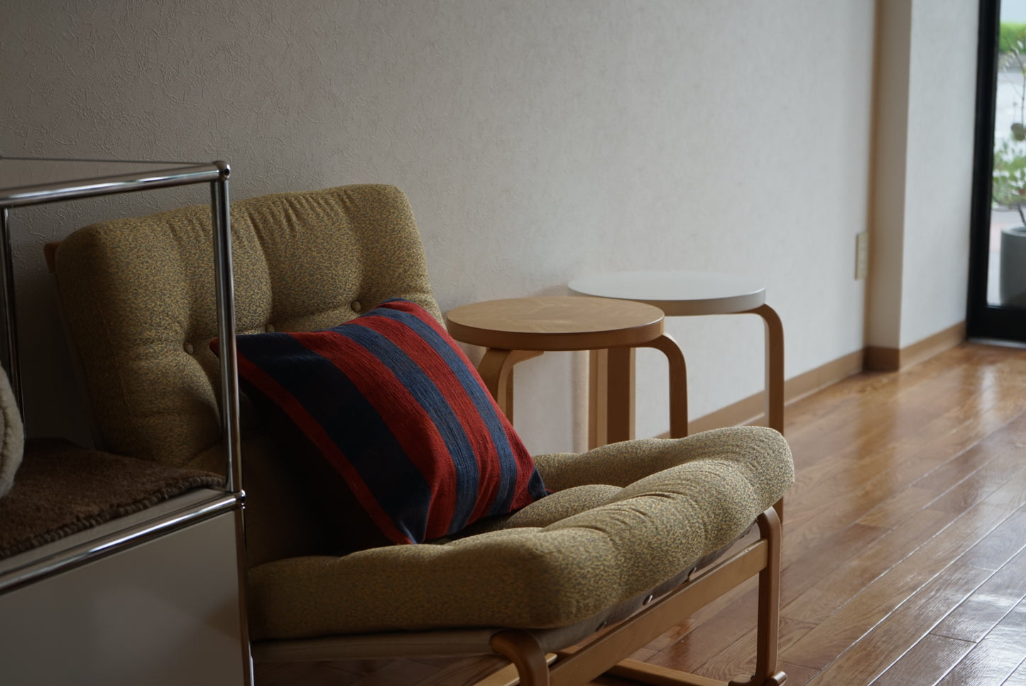 Türkiye Old Kilim Cushion Cover Red , Blue CheckerStripe 40 × 40 cm No.TR25363