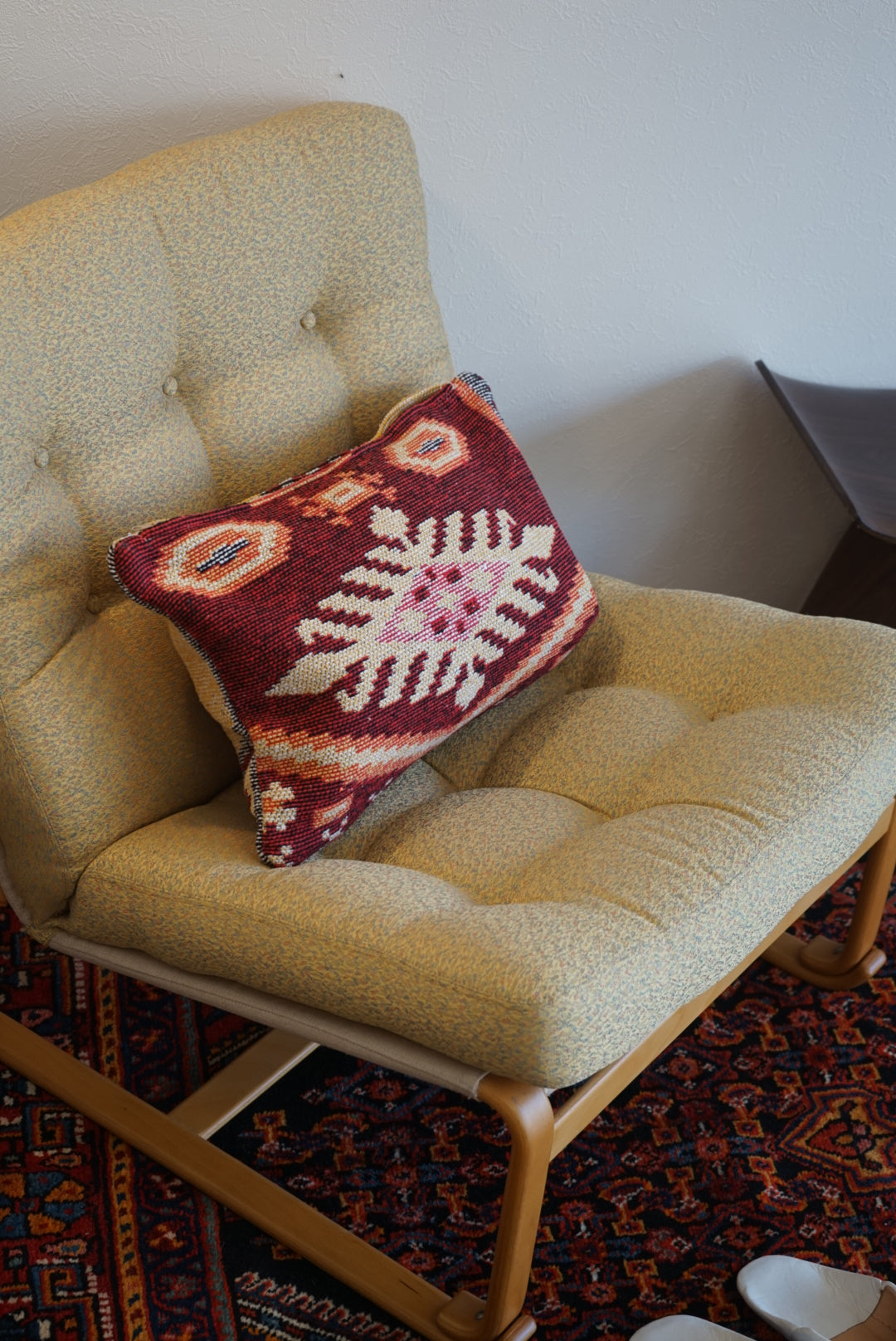 Türkiye Old Kilim Cushion Cover 表 Red / 裏 Yellow 49 × 39 cm No.TR25394