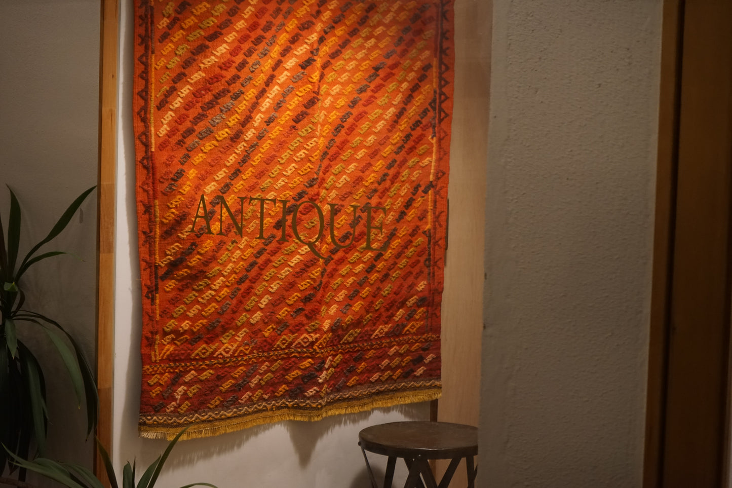 Türkiye Old Konya Jajim Orange 1960年代 121 × 109 cm No.TR25158