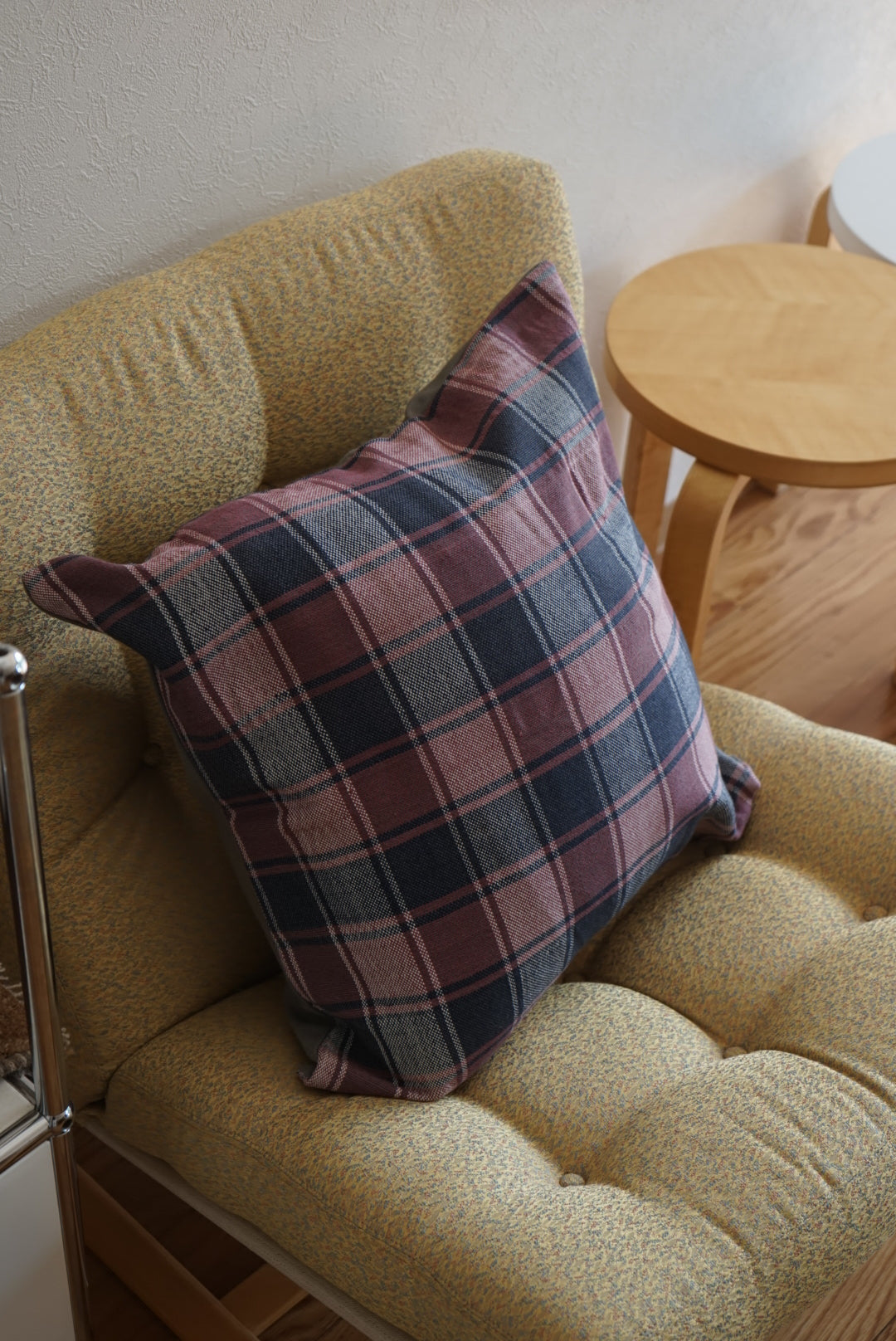 Türkiye Old Cushion Cover Checker Purple , White , Navy 51 × 50 cm No.TR25397