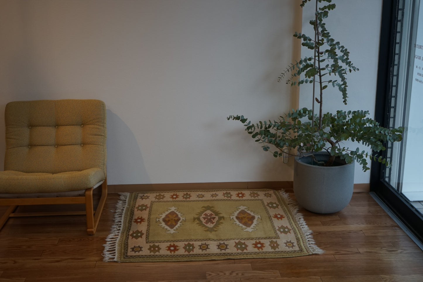 Türkiye Old Milas Square Yellow Beige 1950-1960年代 106 × 106 cm