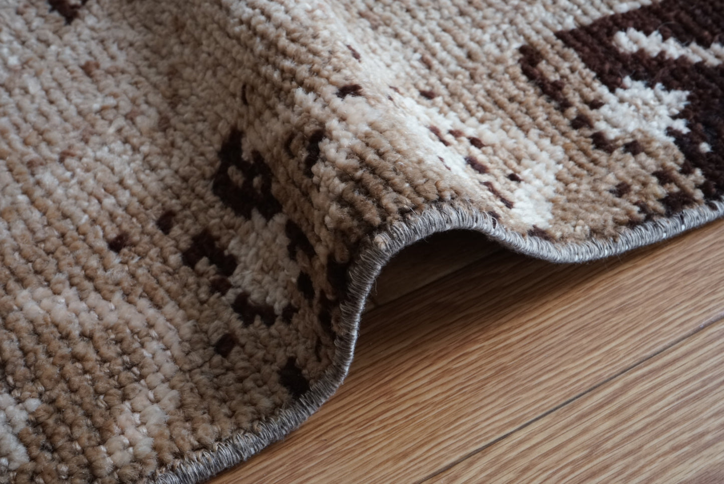 Türkiye Old Oushak Beige , Brown 1970年代 115 × 53 cm No.TR25499 / 国内送料無料