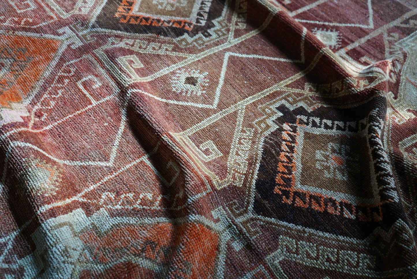 TURKEY VINTAGE ANATORIA BROWN 1980年代 256 × 155 cm No.TR25157