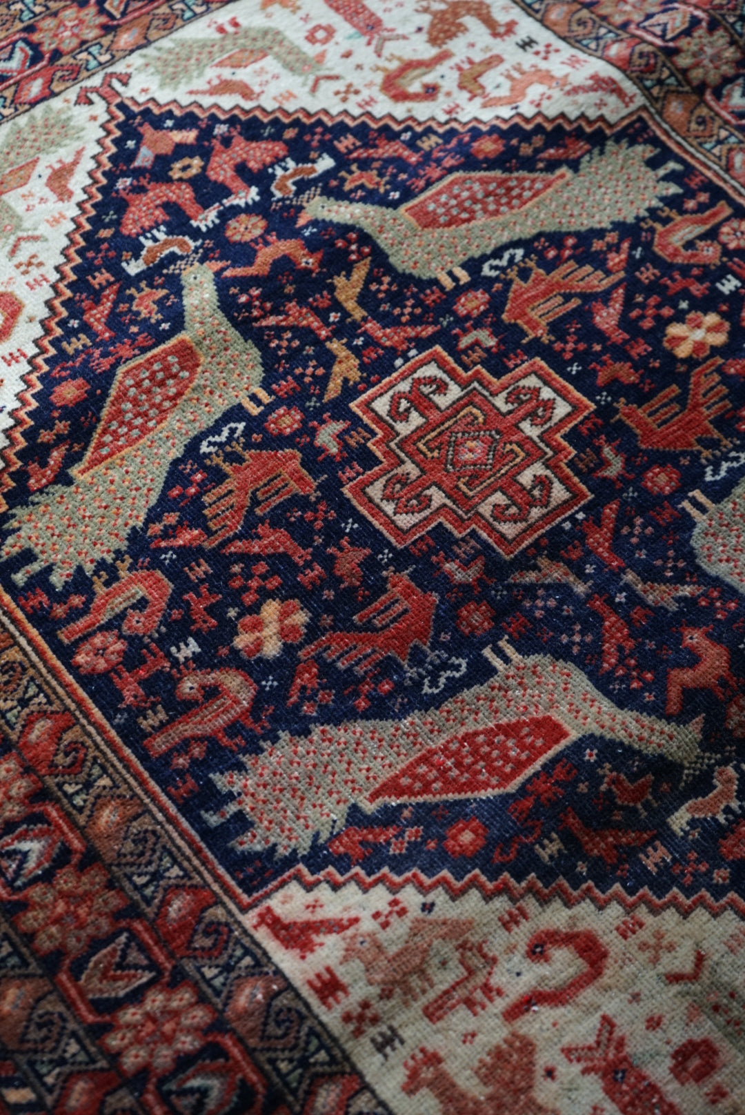 店頭販売 IRAN ANTIQUE KHORASAN KORMANJI 1880年代 85.5×72cm