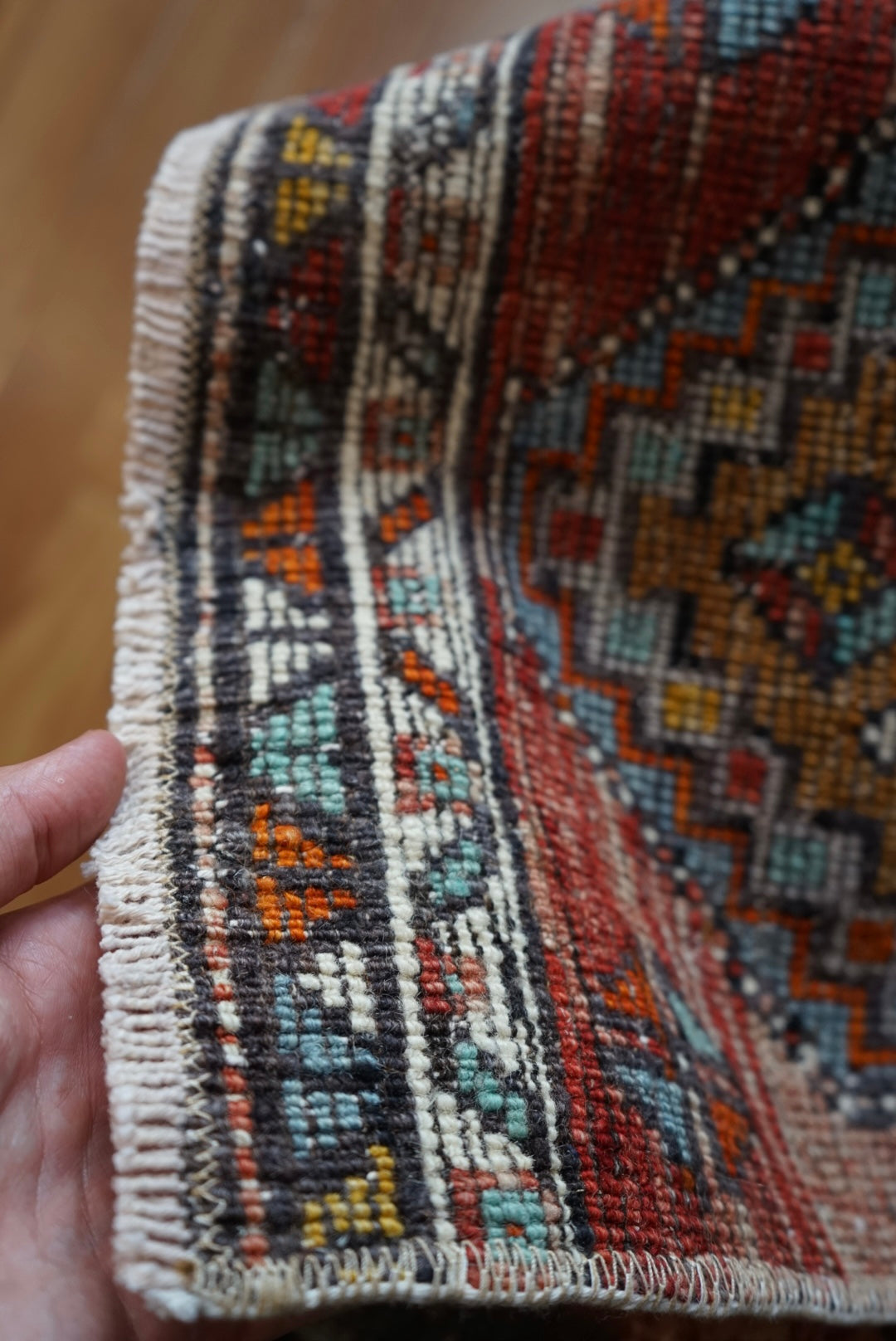 Türkiye Old Oushak Pink , Blue 1970年代 88 × 34 cm No.TR25424