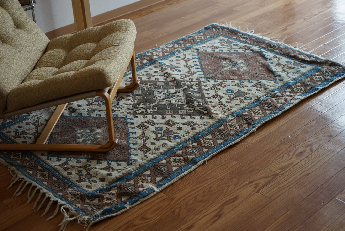 Türkiye Old Oushak Shabby Beige 1960年代 197 × 97 cm No.TR25341