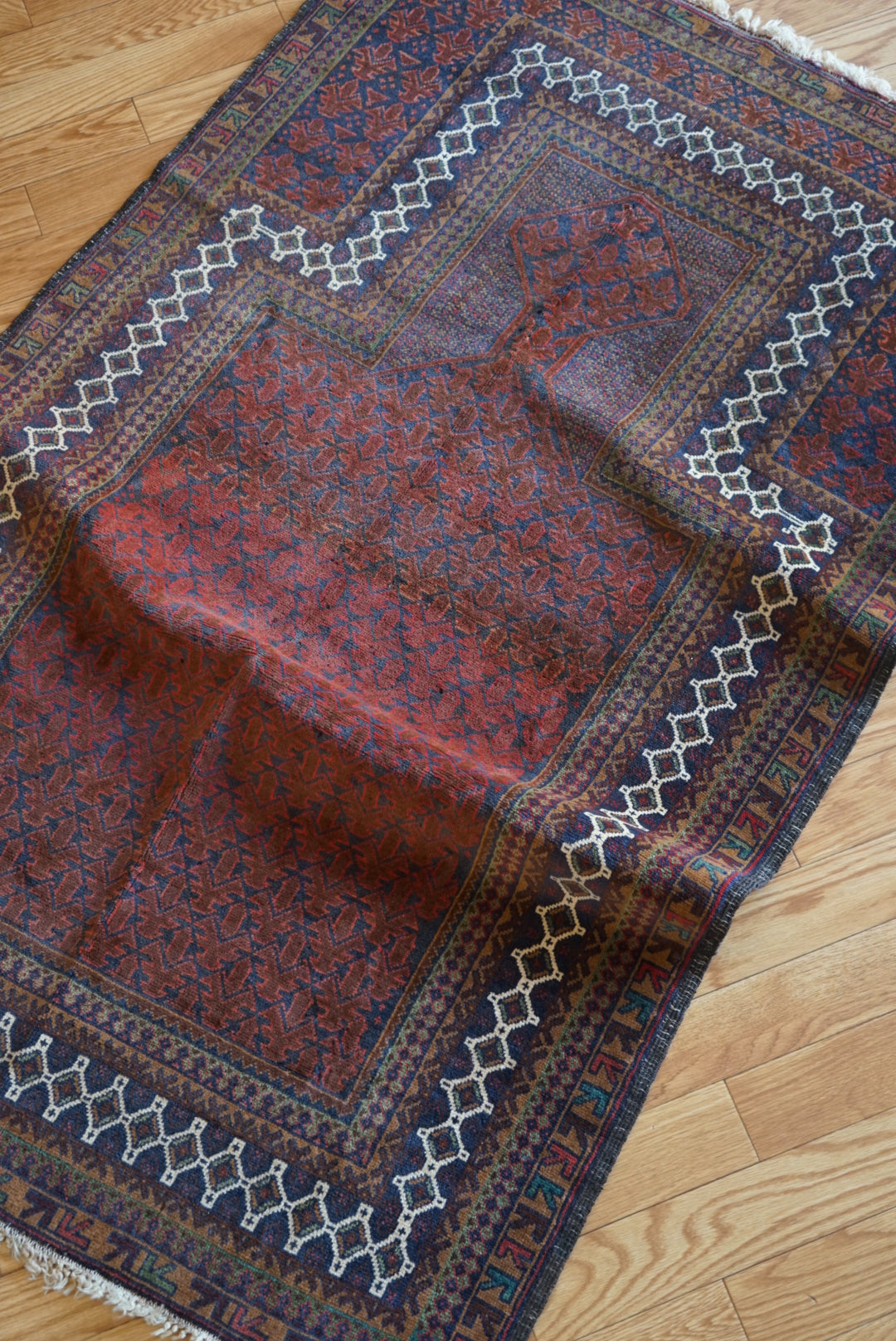 Afghanistan Old Baluch Prayer Rug 1970年代 155 × 100 cm  No.AF2541 / 国内送料無料・羊毛手織り絨毯