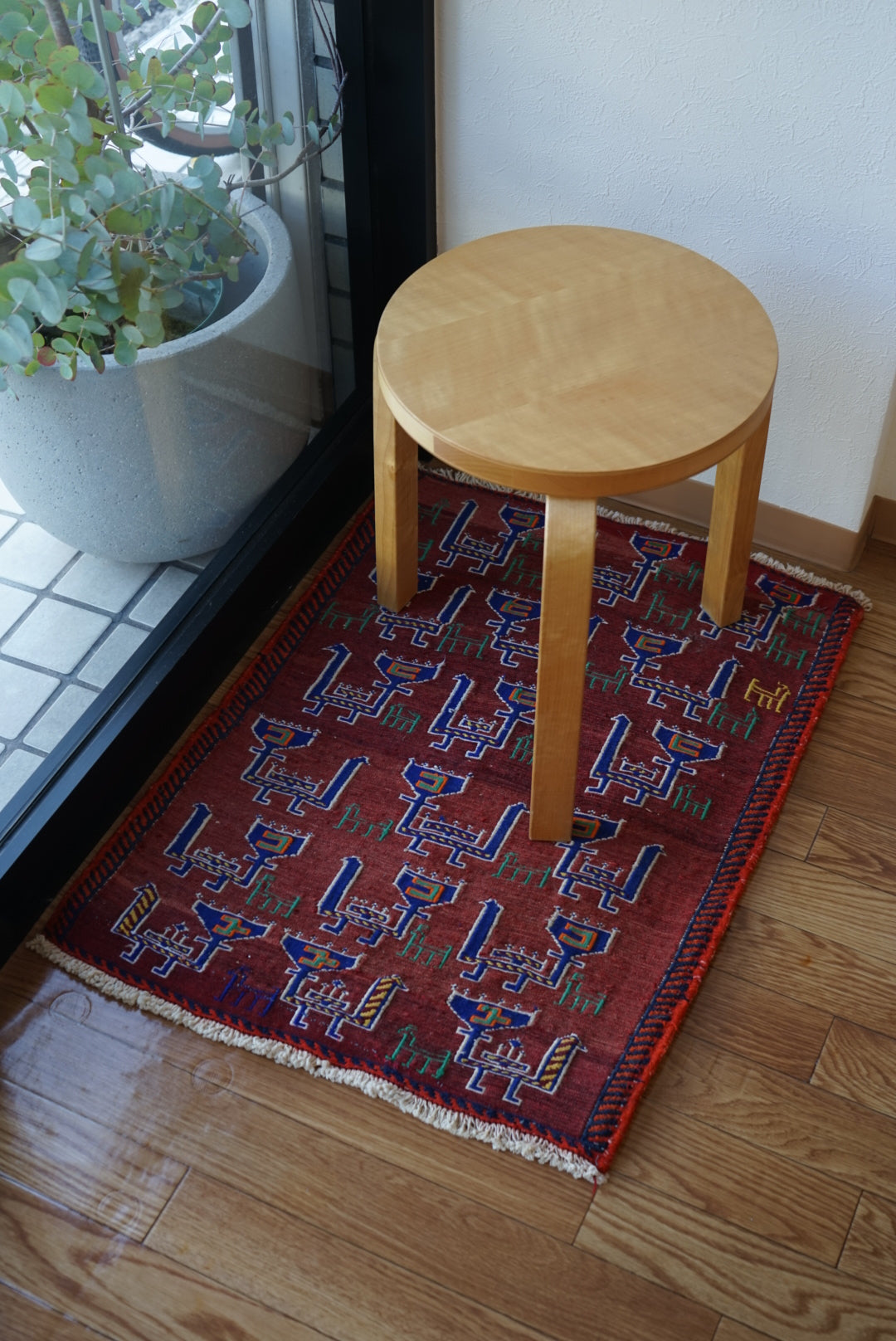 IRAN ANTIQUE SHIRAZ QASHQAI TURKS KILIM 1970年代 76 × 57 cm / 2'5" × 1'8" ft