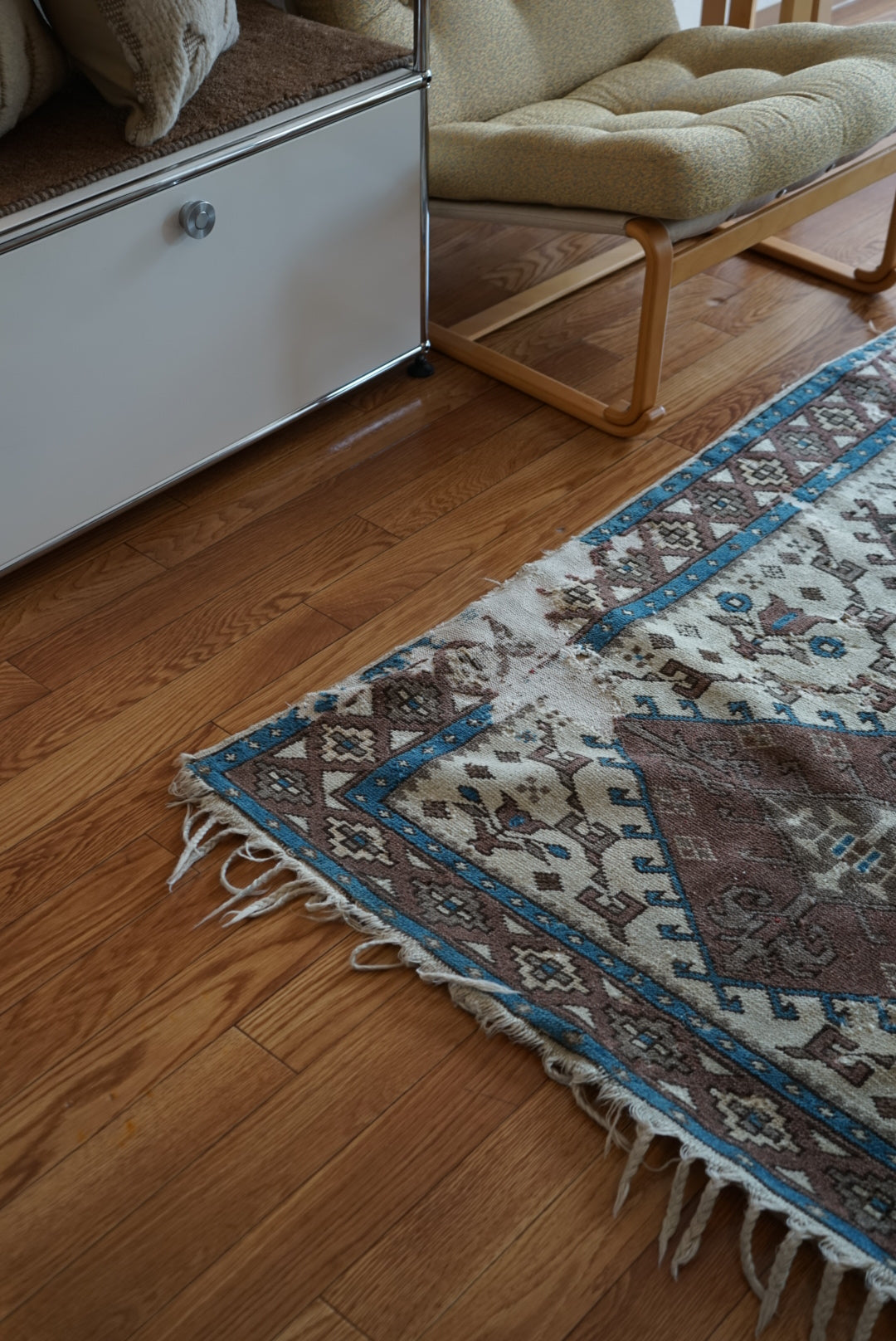 Türkiye Old Oushak Shabby Beige 1960年代 197 × 97 cm No.TR25341
