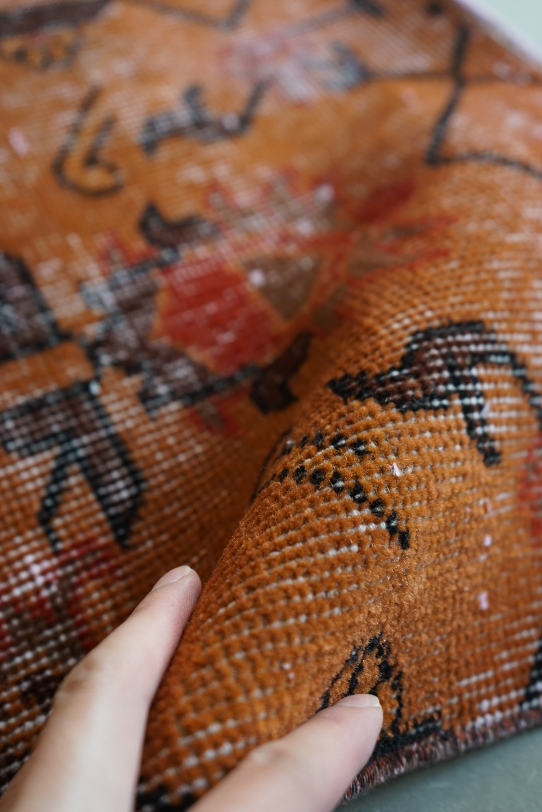 Türkiye Old Isparta Orange Over Dye 1970年代 202 × 113 cm No.TR25260