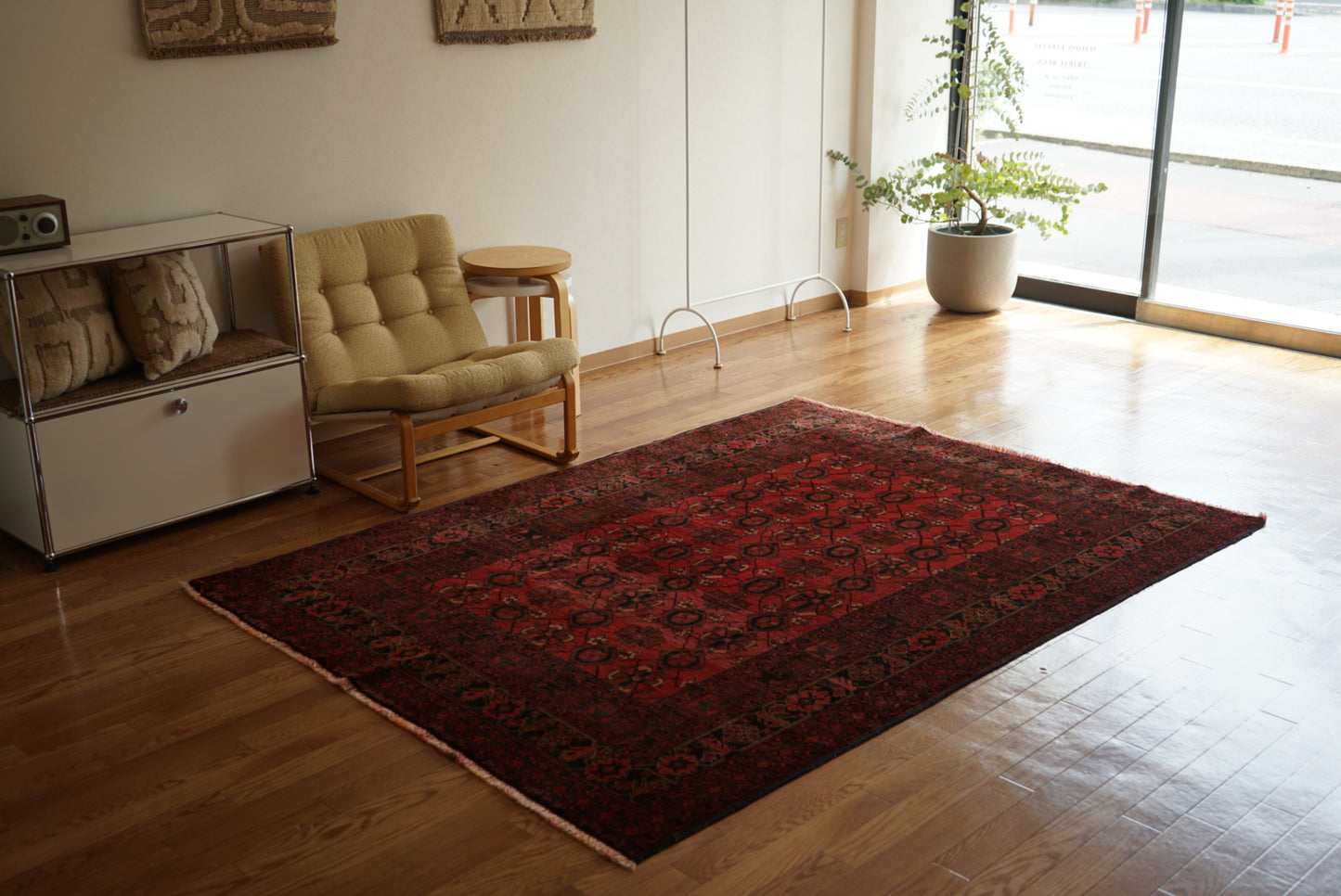 Afghanistan Old Turkmen Bashiri RichRed 1970年代 218 × 162 cm No.AF2523