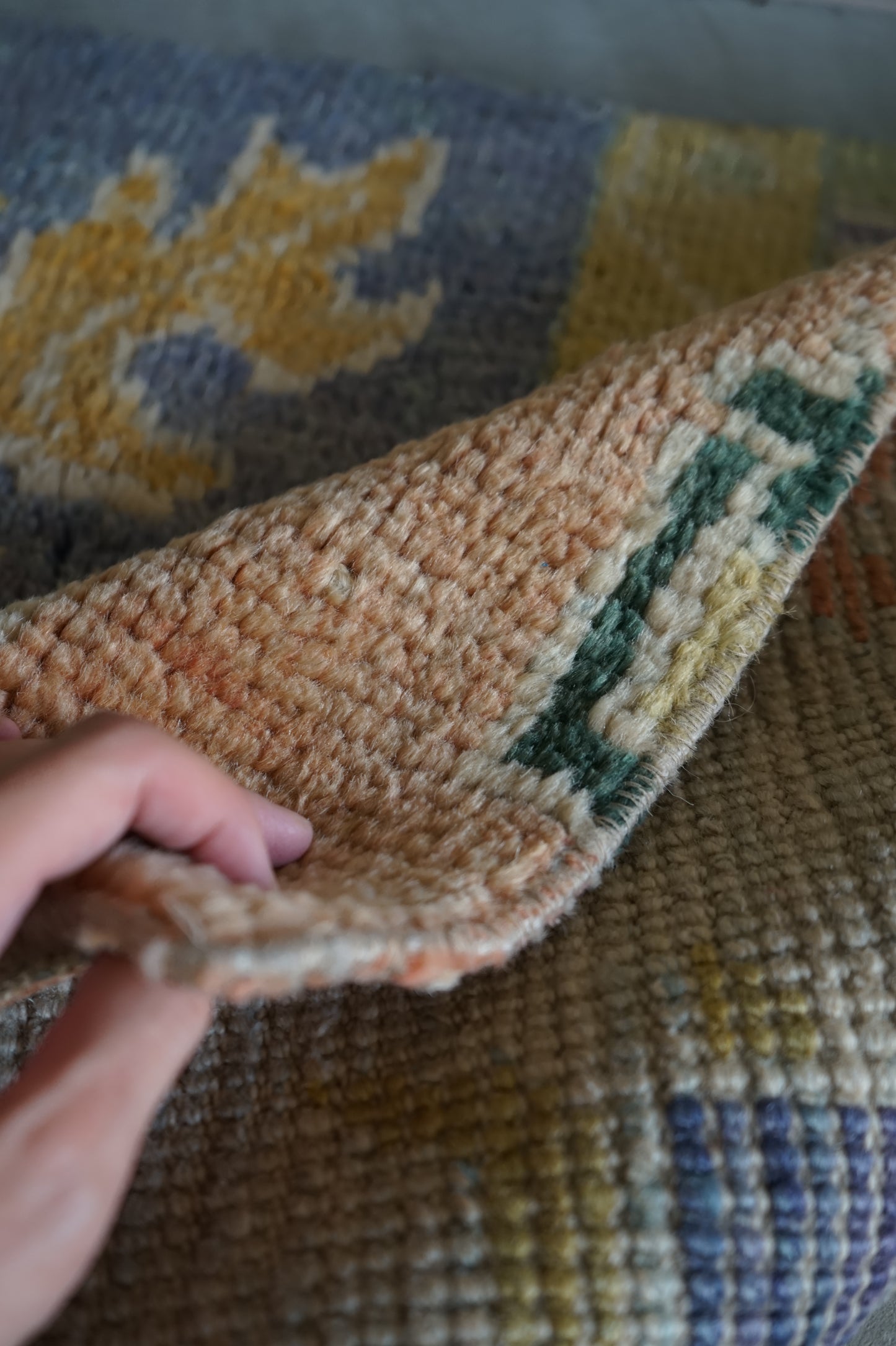 TURKEY VINTAGE SMALL RUG BEIGE FLOWER 85 × 66 cm No.TR25188