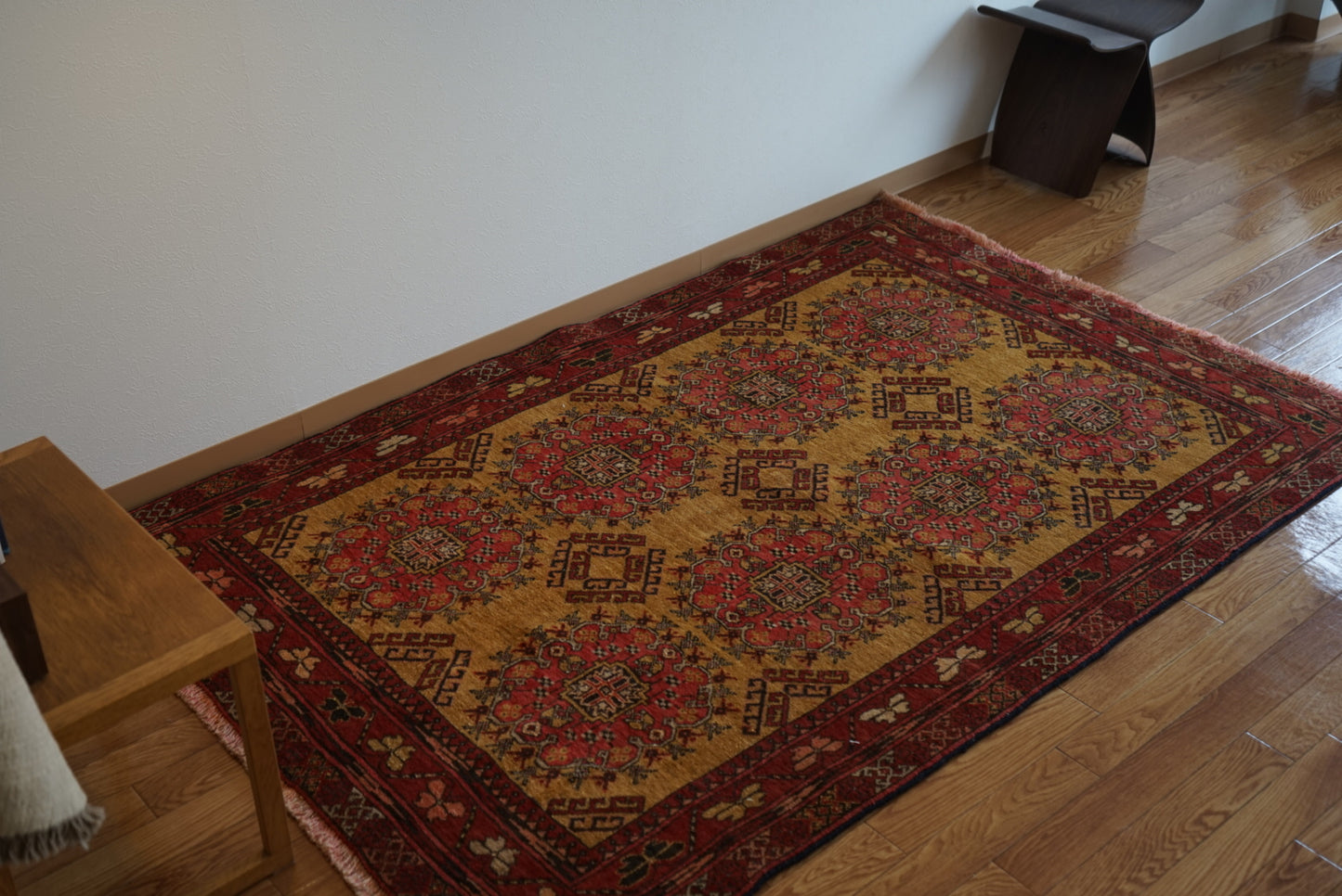 Afghanistan Old Turkmen Yellow Mustard 1950年代 188 × 123 cm No.AF2520