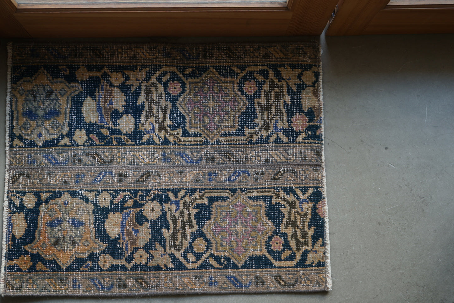 Türkiye Old Oushak Patchwork Indigo 66 × 54 cm No.TR25306