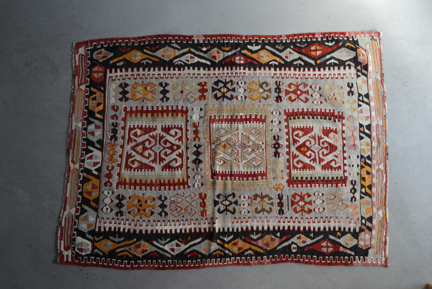 TURKEY KAYSERI OLD KILIM 1950-1960年代 159 × 116 cm