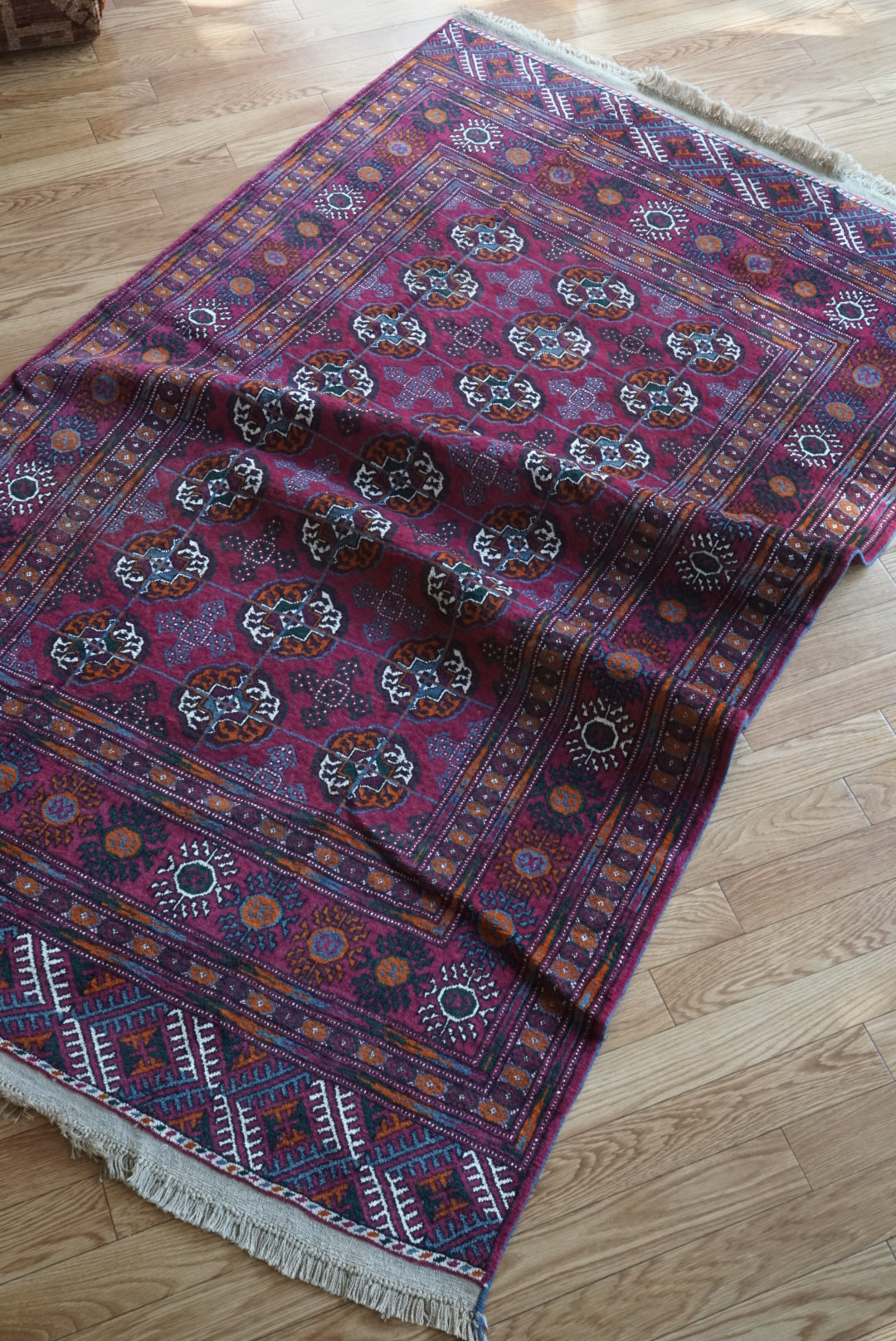 店頭販売 Afghanistan Old Turkmen Cassis 1970年代 210 × 123.5 cm  No.AF2537 / 国内送料無料・羊毛手織り絨毯