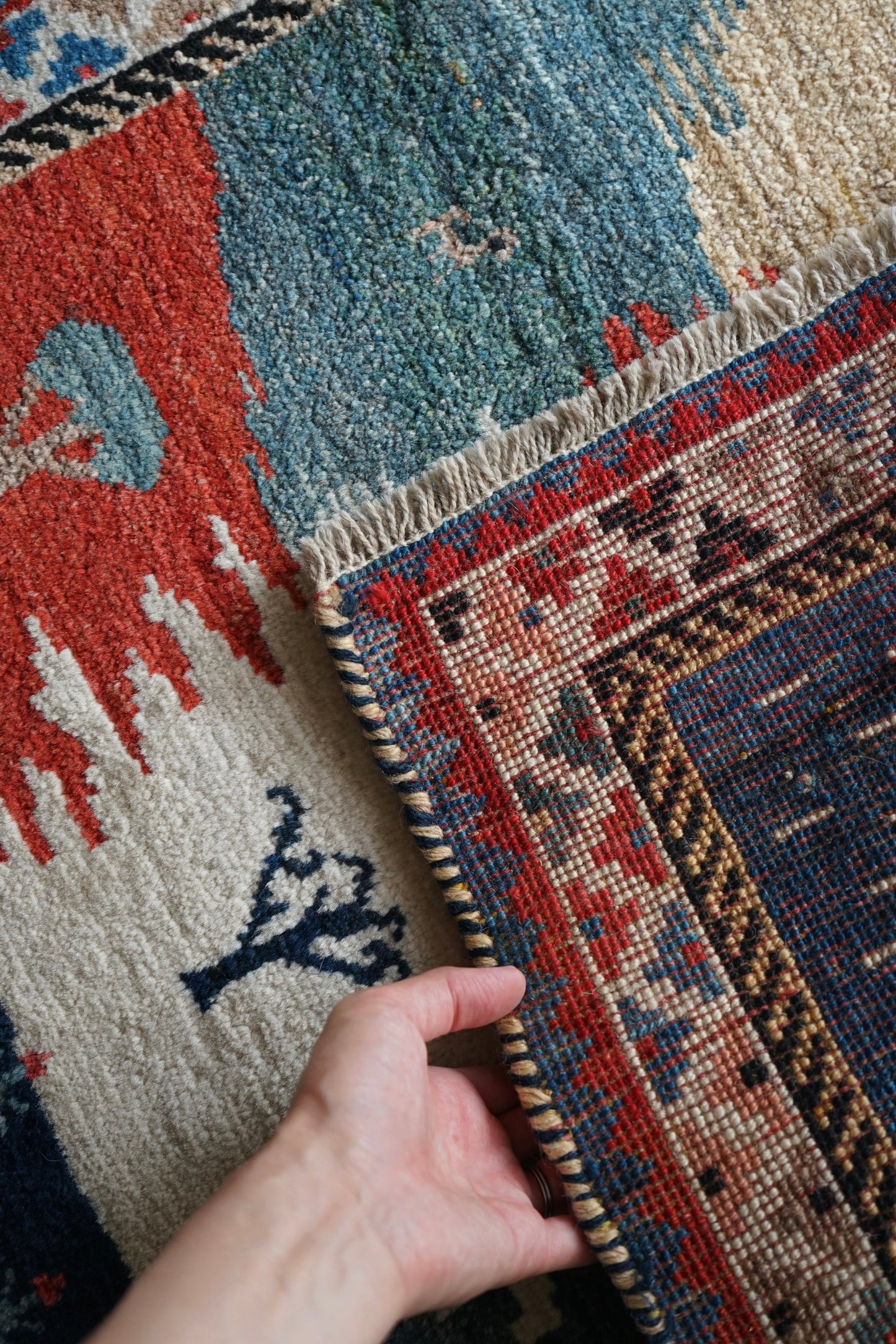 IRAN SHIRAZ QASHQAI OLD GABBEH 1940年代 94 × 84 cm / 3'0" × 2'7" ft