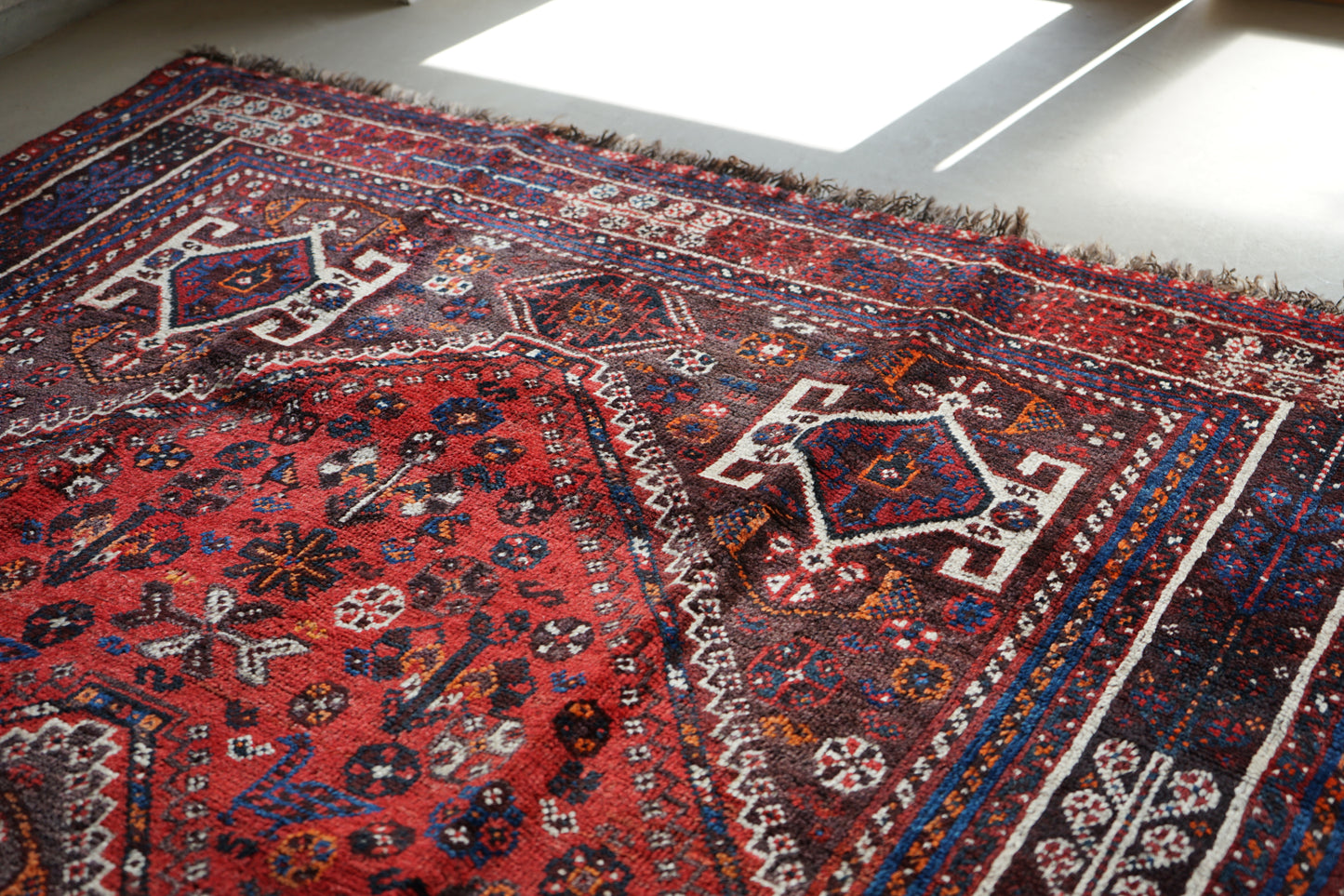 店頭販売 IRAN ANTIQUE SHIRAZ QASHQAI 1860年代 222 × 148 cm
