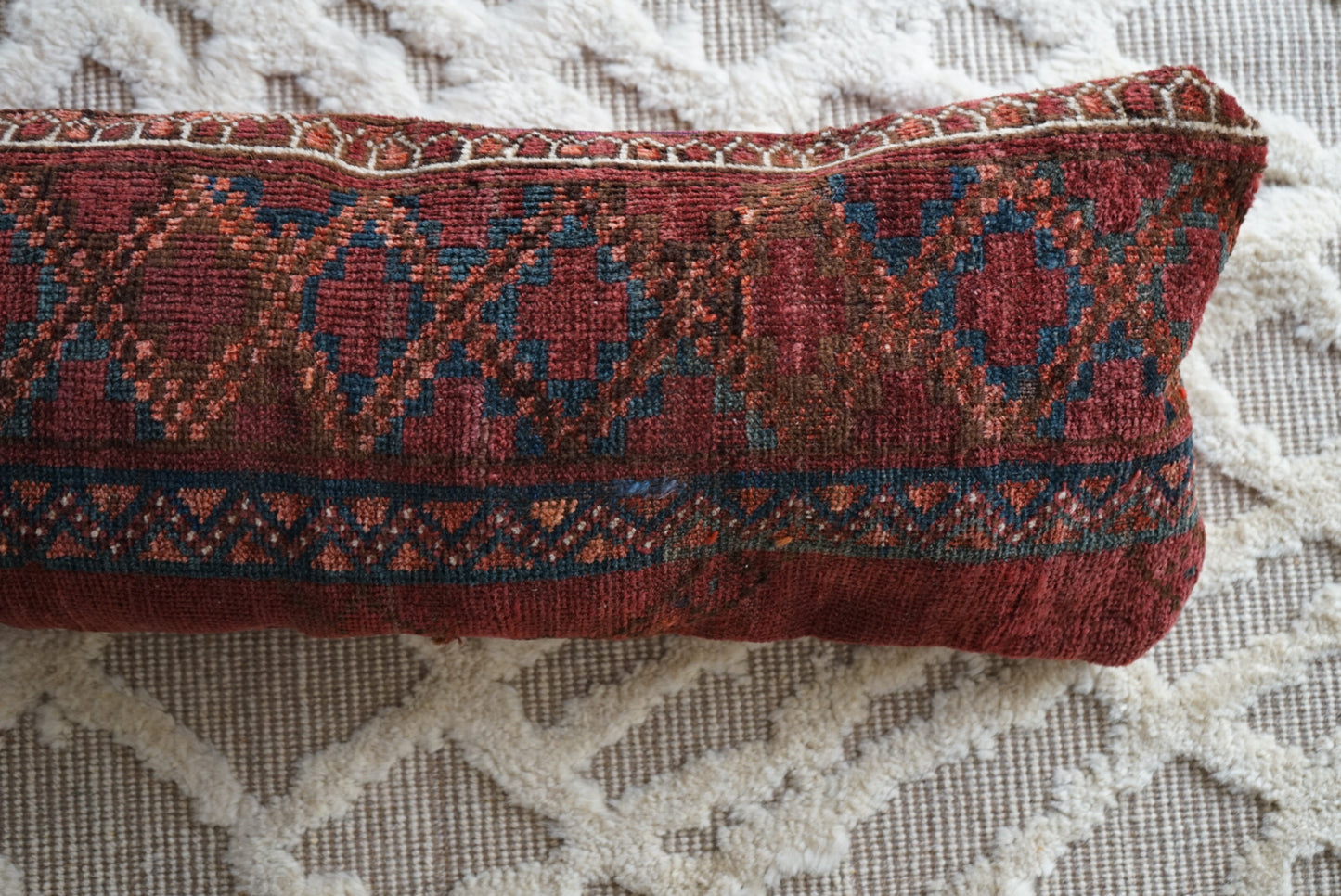 IRAN ANTIQUE TURKMEN CUSHION COVER 1820年代 80×29cm