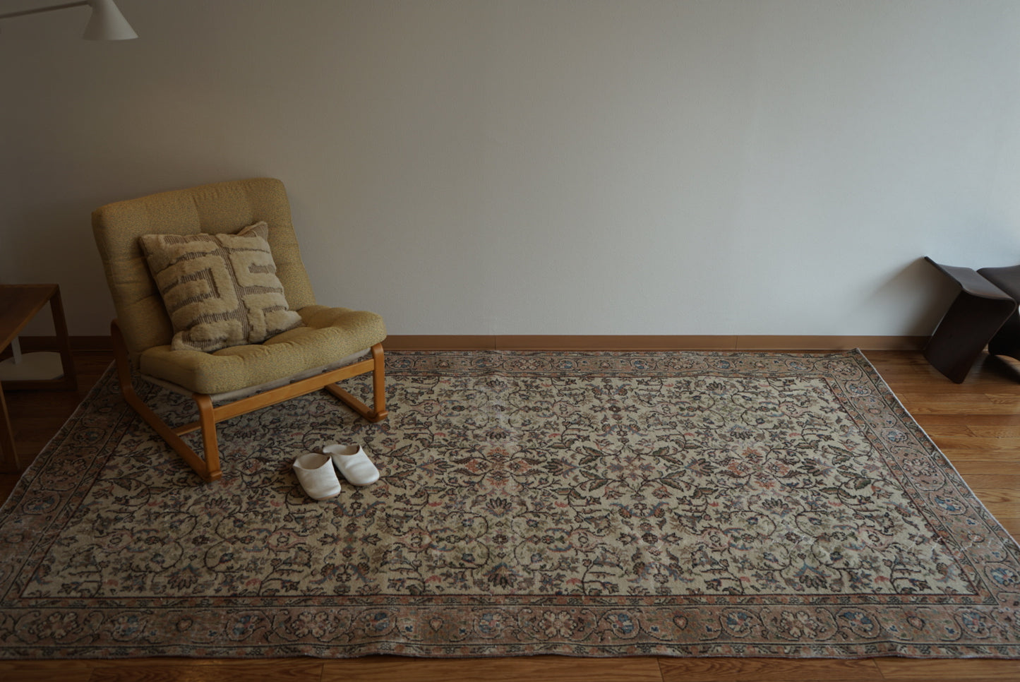 Türkiye Old Isparta Pink Beige Floral 1960年代 273 × 160 cm No.TR25381