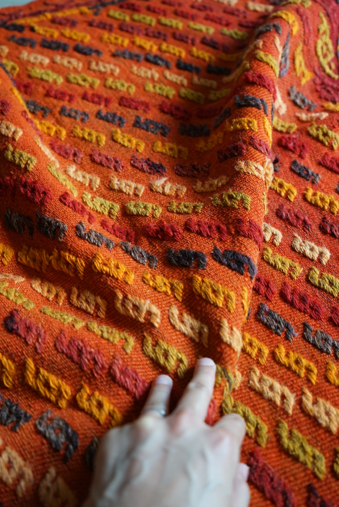 Türkiye Old Konya Jajim Orange 1960年代 121 × 109 cm No.TR25158