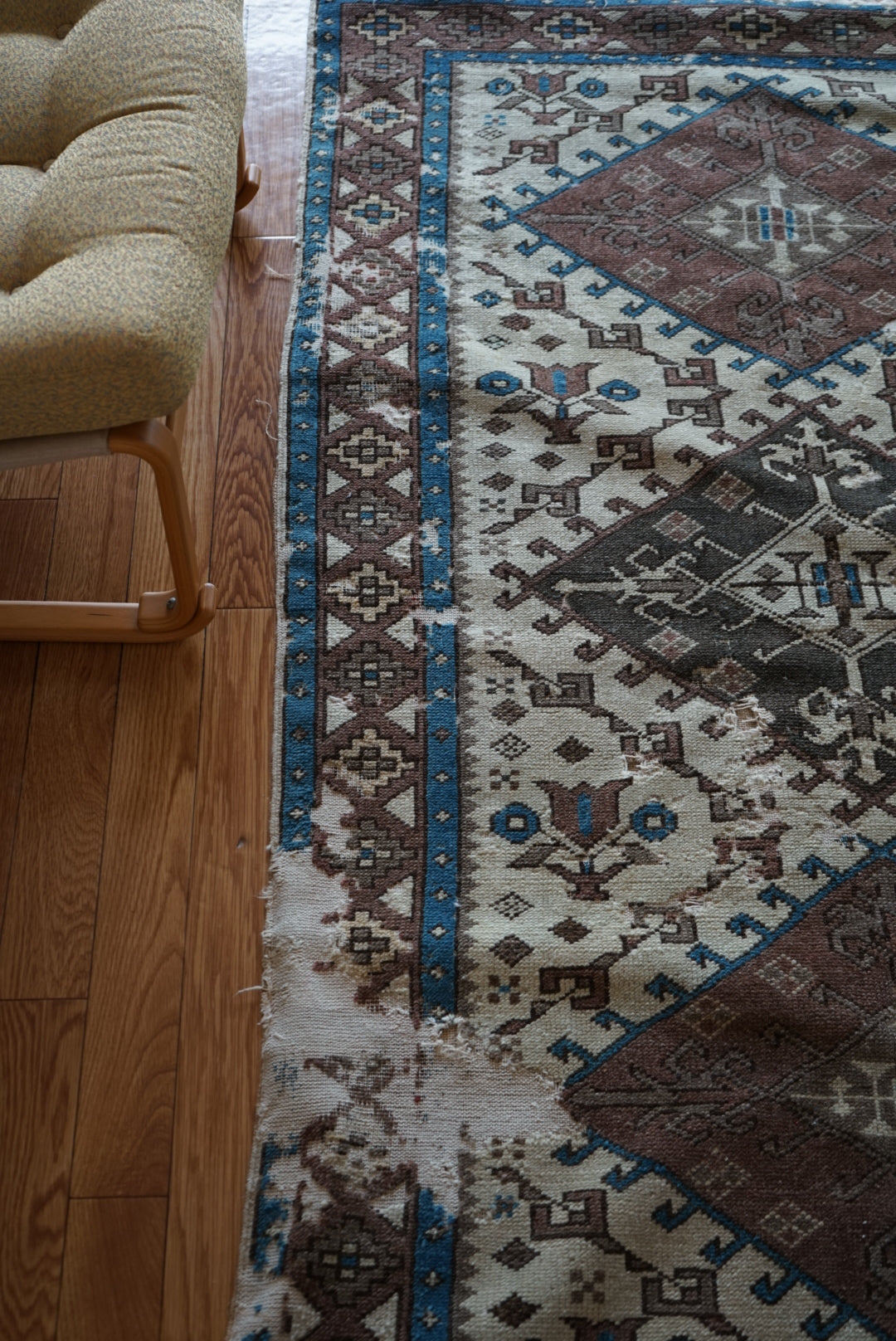 Türkiye Old Oushak Shabby Beige 1960年代 197 × 97 cm No.TR25341