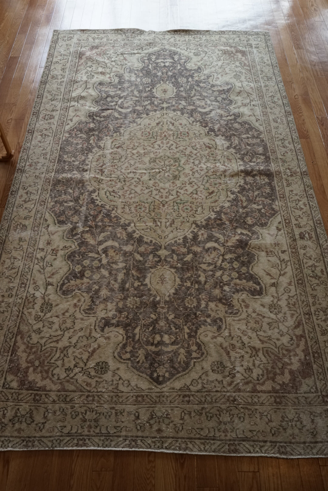Türkiye Old Isparta Medallion Beige , Glay 1960年代 284 × 162 cm No.TR25493 / 国内送料無料