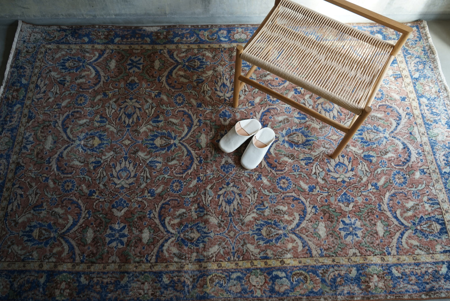 Türkiye Old Isparta Scarlet , Blue 1970年代 242 × 154 cm No.TR25264