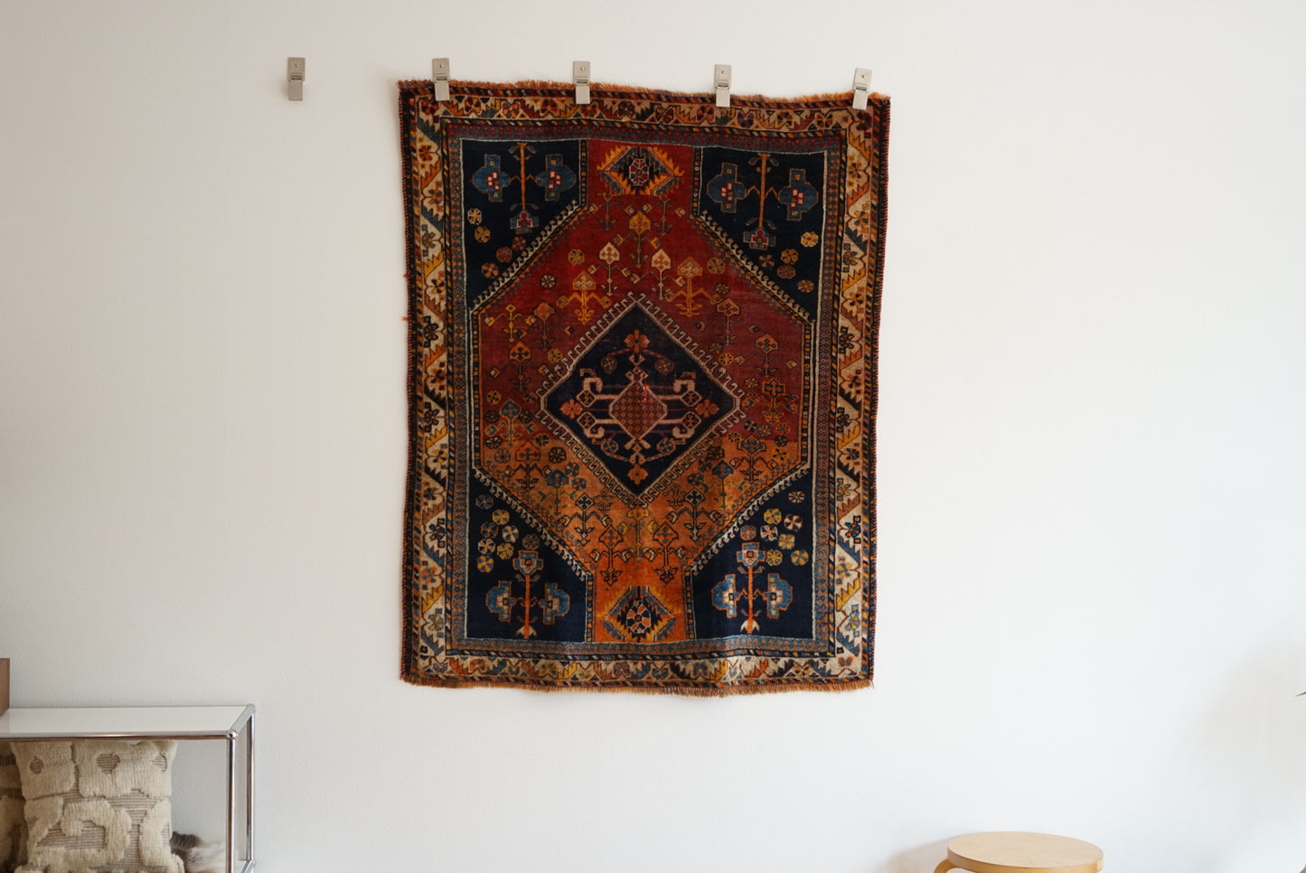 店頭販売 IRAN ANTIQUE QASHQAI BOLVALDI 1860年代 136 × 108 cm / 4'4" × 3'5" ft