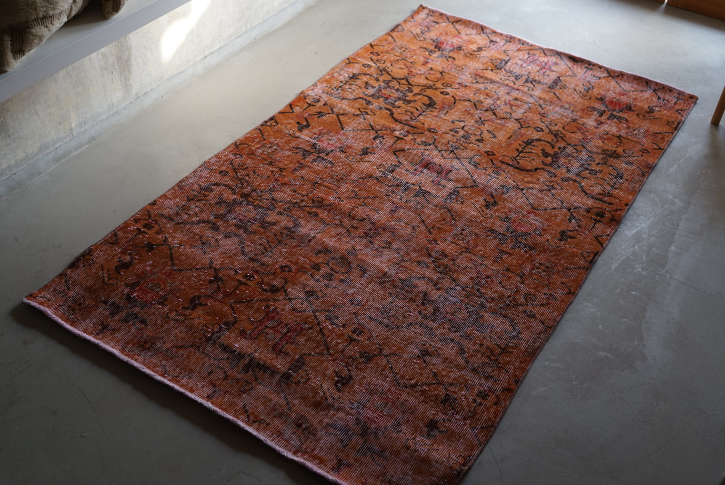 Türkiye Old Isparta Orange Over Dye 1970年代 202 × 113 cm No.TR25260