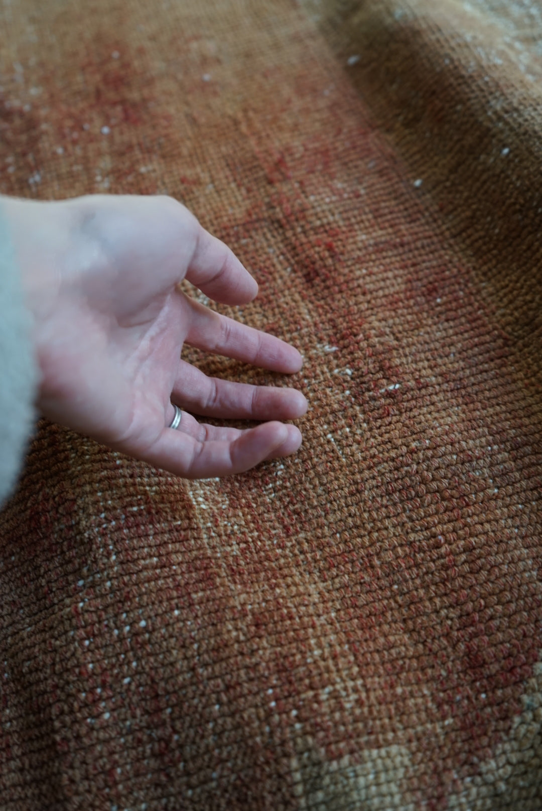 Türkiye Old Oushak Orange Prayer Small size 1970年代 129 × 81 cm No.TR25237