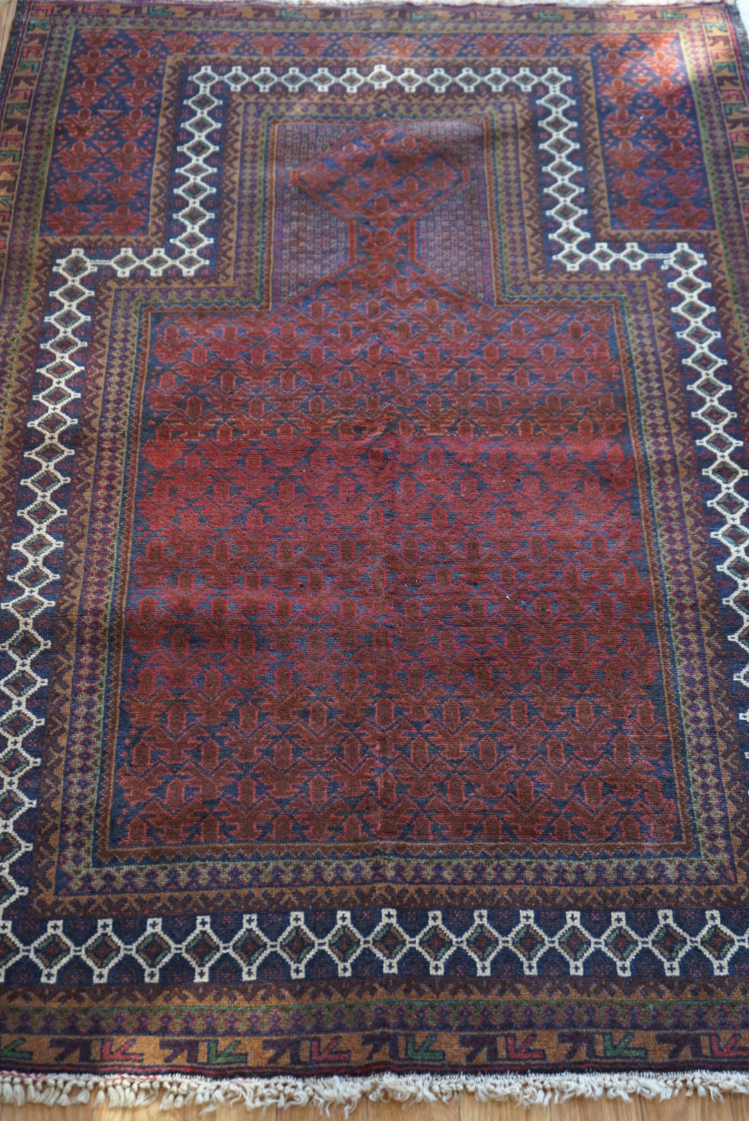 Afghanistan Old Baluch Prayer Rug 1970年代 155 × 100 cm  No.AF2541 / 国内送料無料・羊毛手織り絨毯